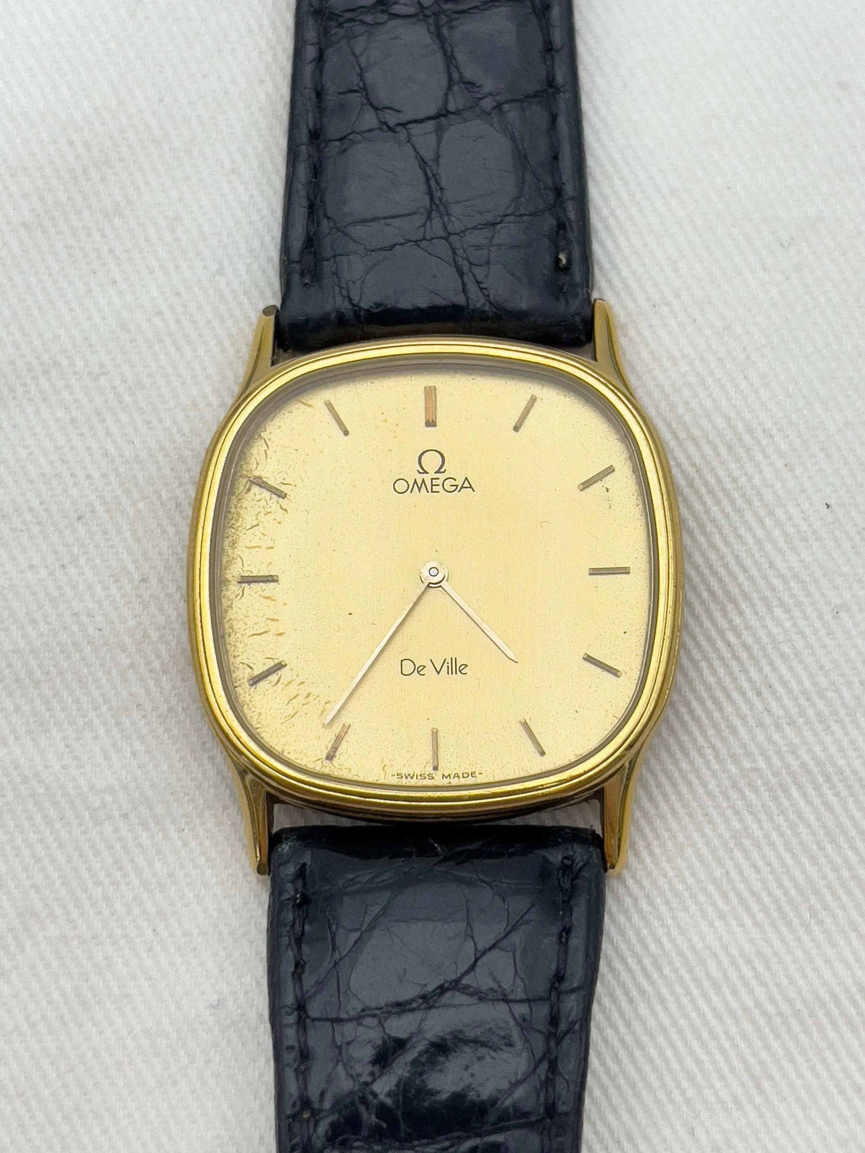 Omega - De Ville Tonneau Gold Patiné - 1970's - Atelier Victor - Vintage  Shop