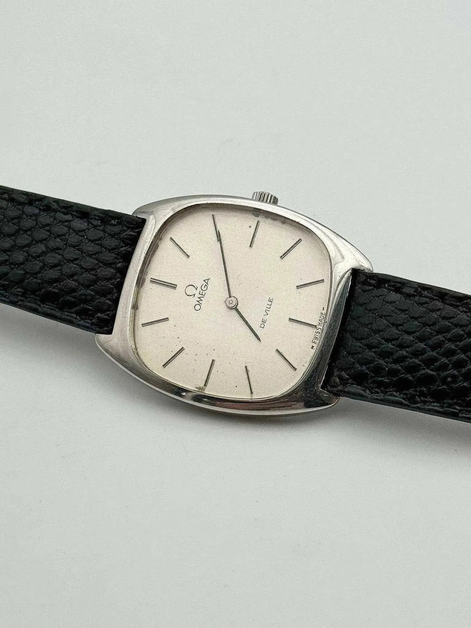Omega De Ville - Tonneau Silver Dial - 1977 - Atelier Victor Paris - Vintage Watch Shop Dubai