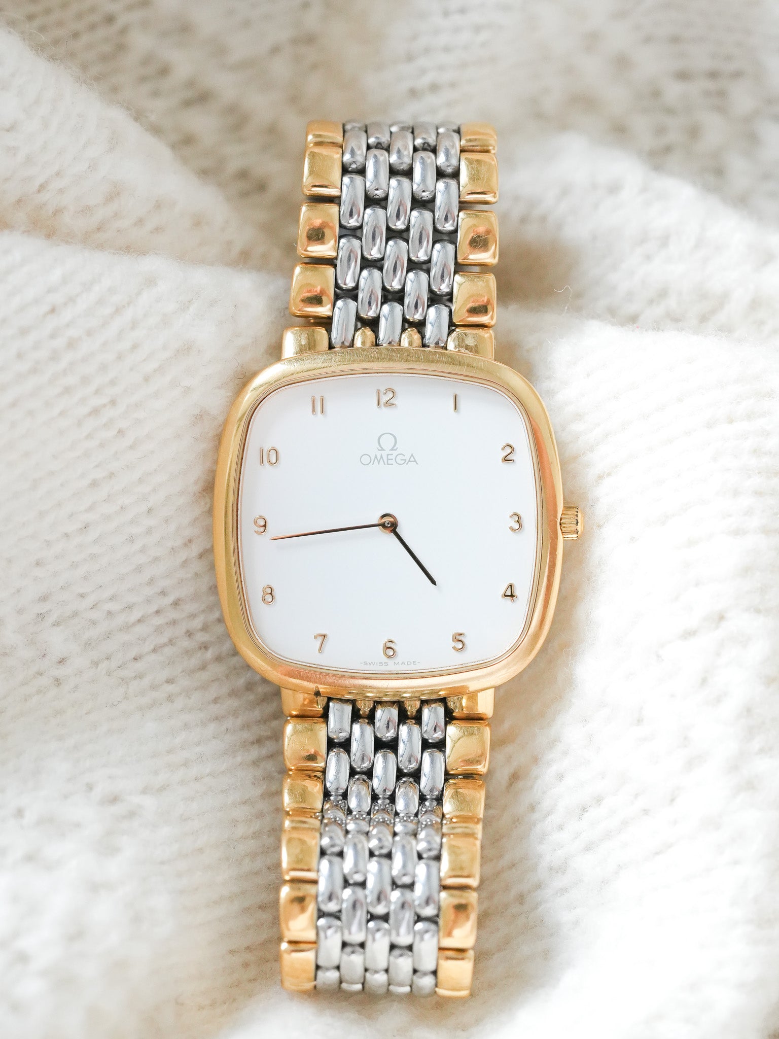 Omega - De Ville TV Grain de riz Acier Or - 1986 - Atelier Victor - Vintage Watch Shop