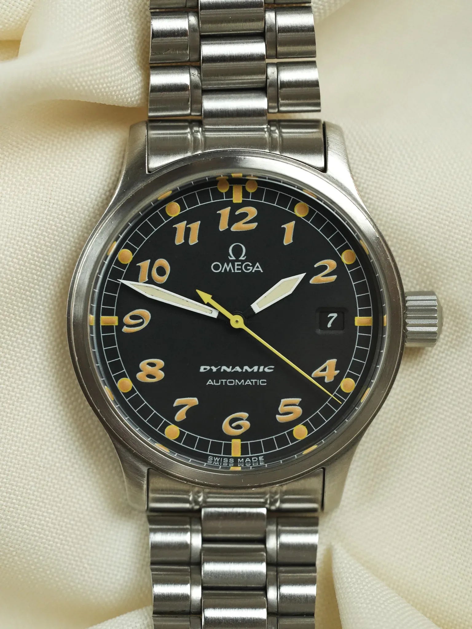 Omega - Dynamic III 166.0310 Fond Noir Index Patinés Orange - 2000s - Atelier Victor - Vintage  Shop