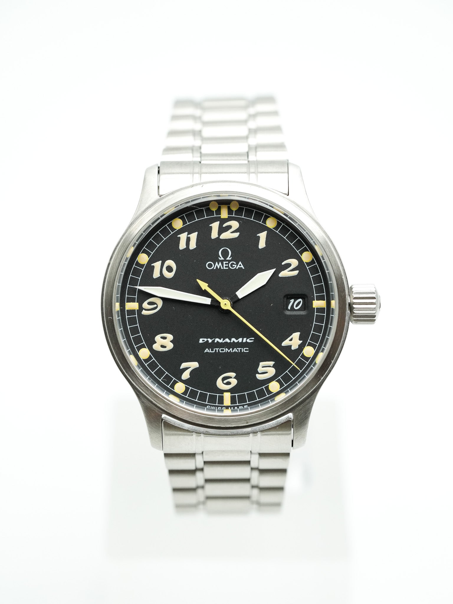 Omega - Dynamic III Fond Noir Index Patinés - 1990s - Atelier Victor Paris - Vintage Watch Shop Dubai