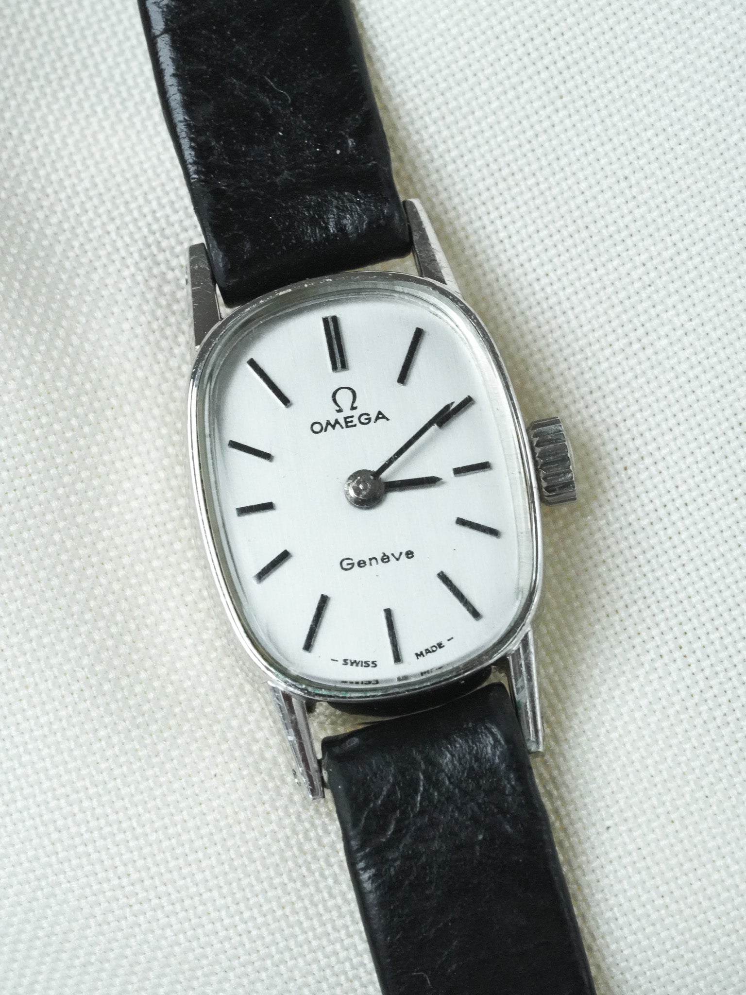 Omega - Genève. 511.454 迷你椭圆形原装钢表盘手链 - 1973 