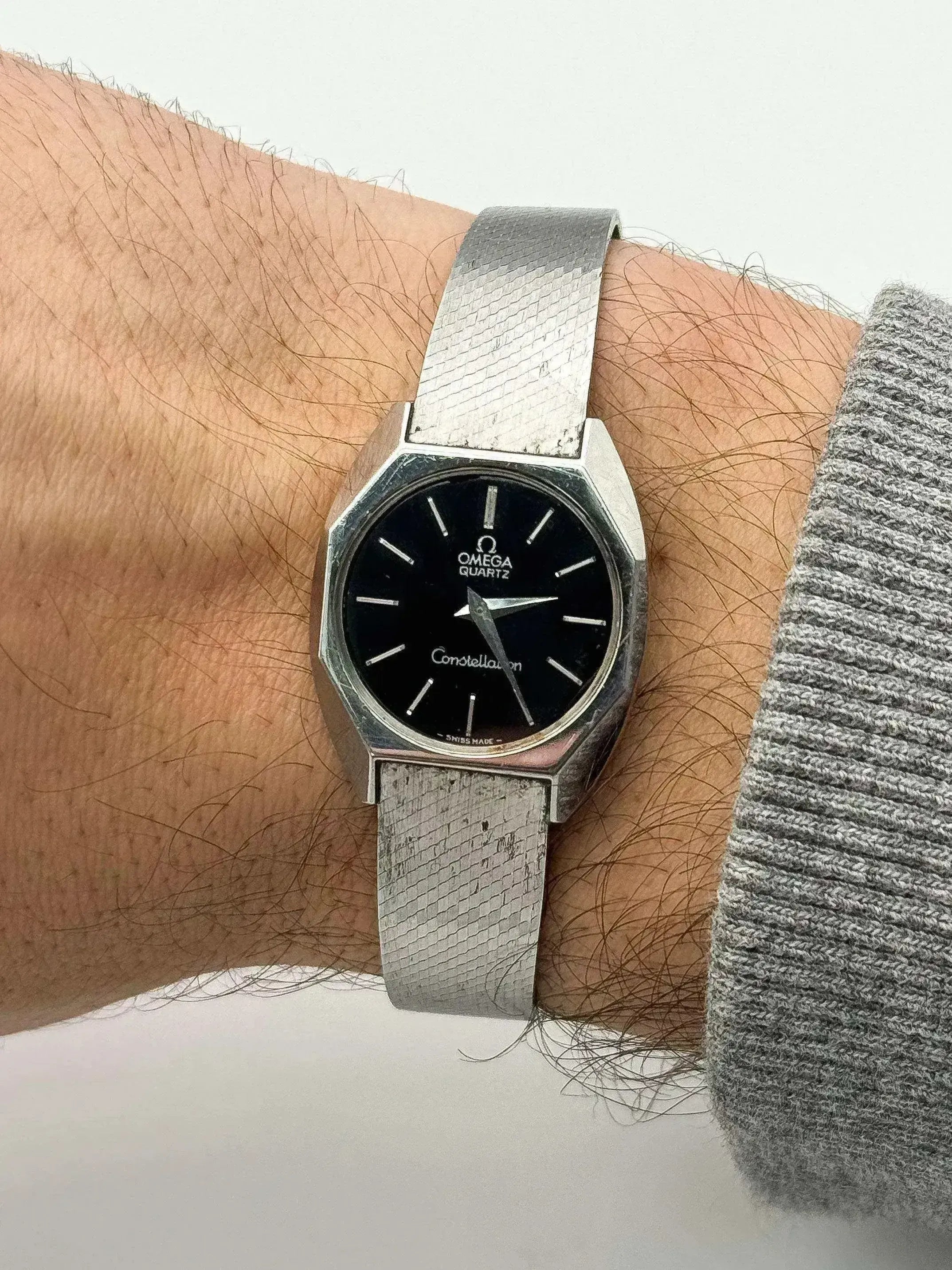Omega - MIni Constellation 591.0006 Octogonal Negro Acero - 1976