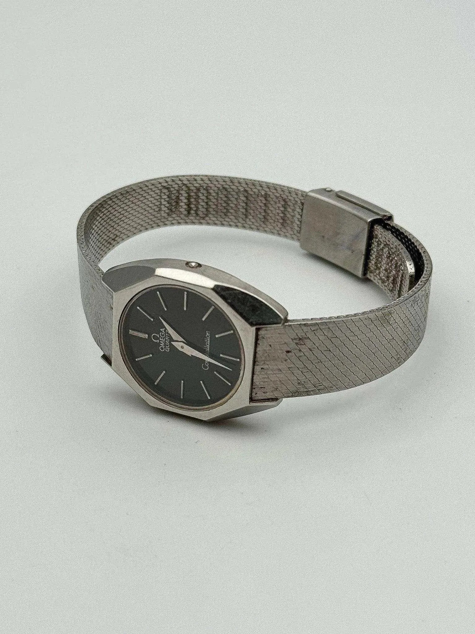 Omega - MIni Constellation Octogonale Noir Acier - 1976 - Atelier Victor Paris - Vintage Watch Shop Dubai