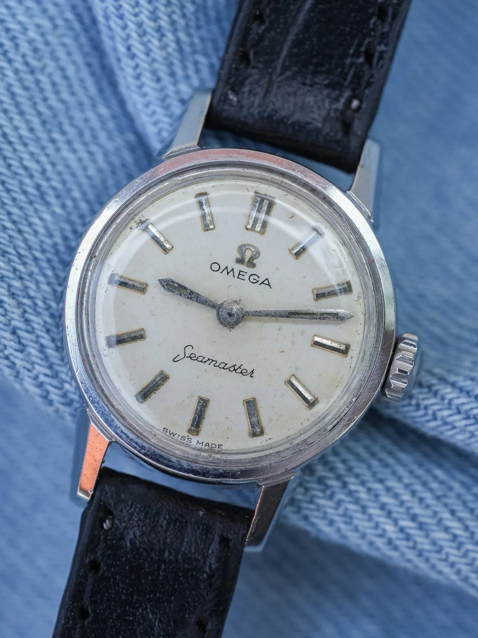 Omega - Seamaster 11074-62-SC Mini Dress Watch Acier Patine Index Baton - 1962 - Atelier Victor