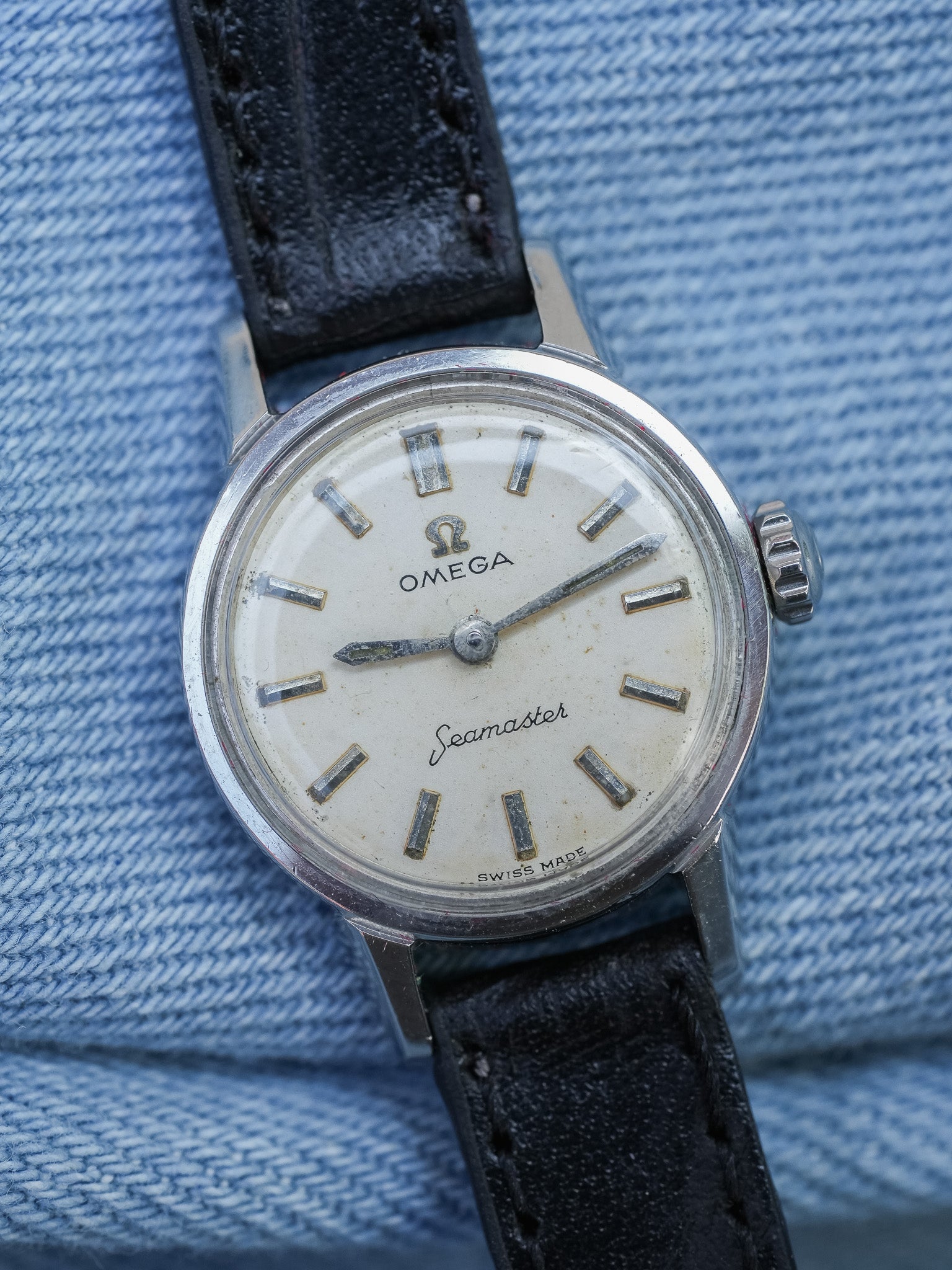 Omega - Seamaster 11074-62-SC Mini Dress Watch Acier Patine Index Baton - 1962 - Atelier Victor - Vintage  Shop