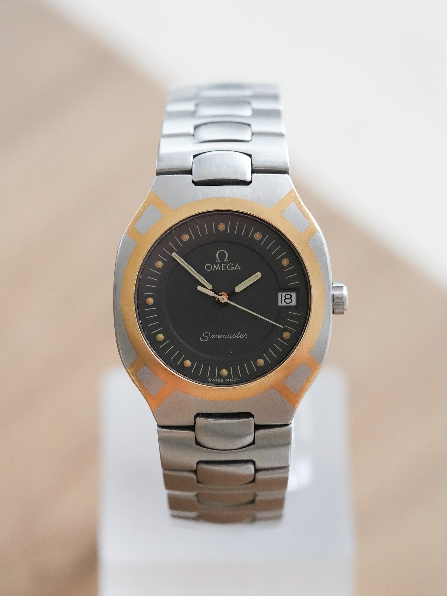 Omega - Seamaster Polaris Acier Or 18K Anthracite #2 - 1991 - Atelier Victor - Vintage  Shop