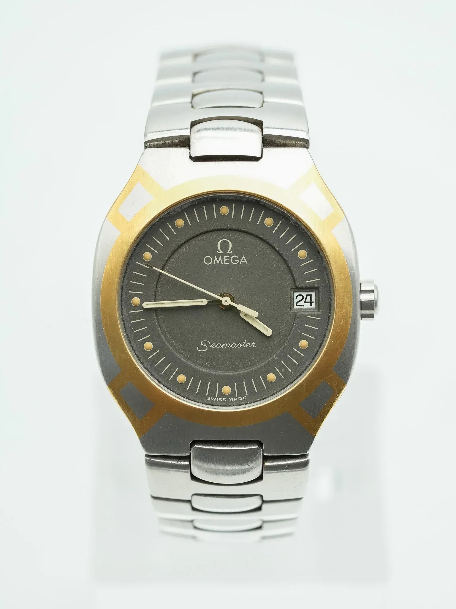 Omega - Seamaster Polaris Acier Or 18K Cadran Anthracite - 1991 - Atelier Victor - Vintage  Shop