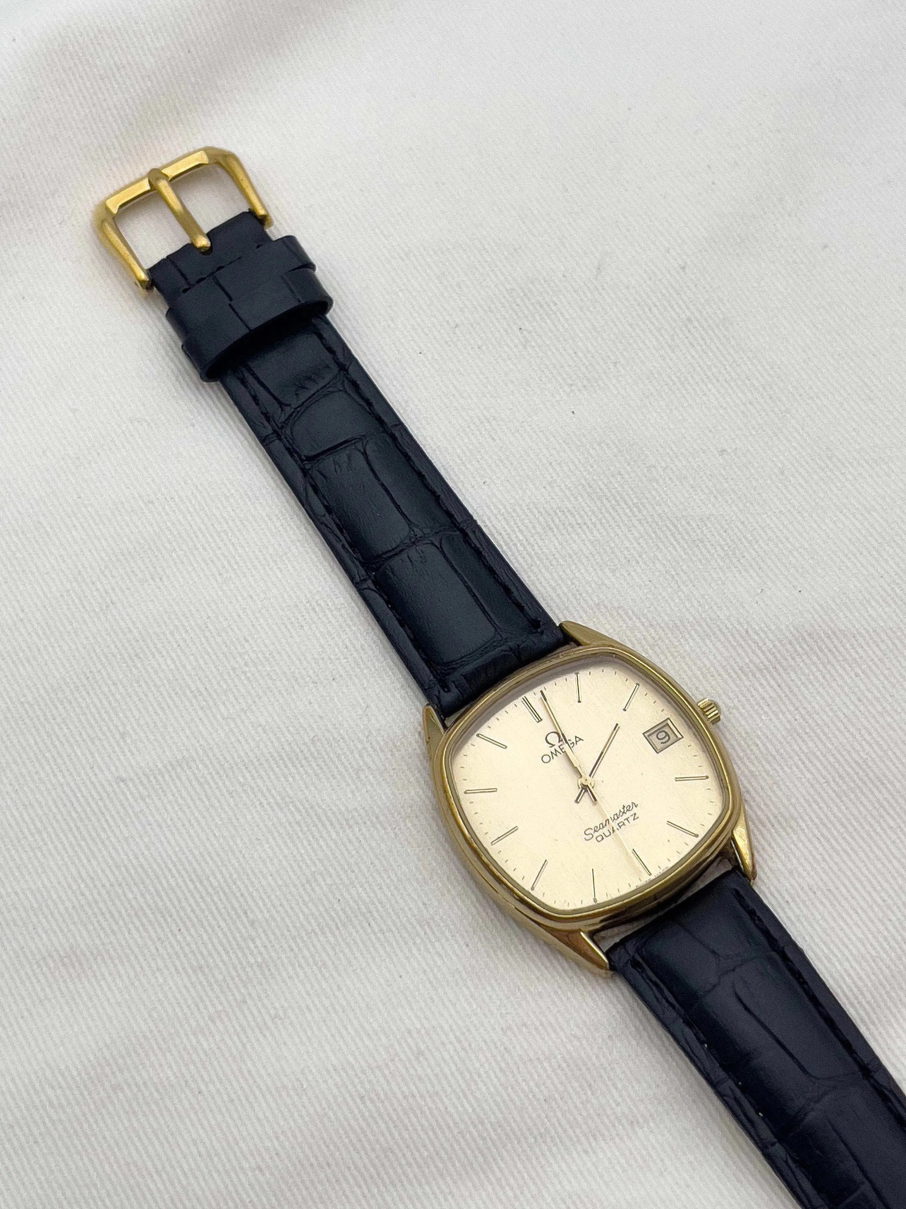 Omega - Seamaster Tonneau Gold Date - 1982 - Atelier Victor Paris - Vintage Watch Shop Dubai