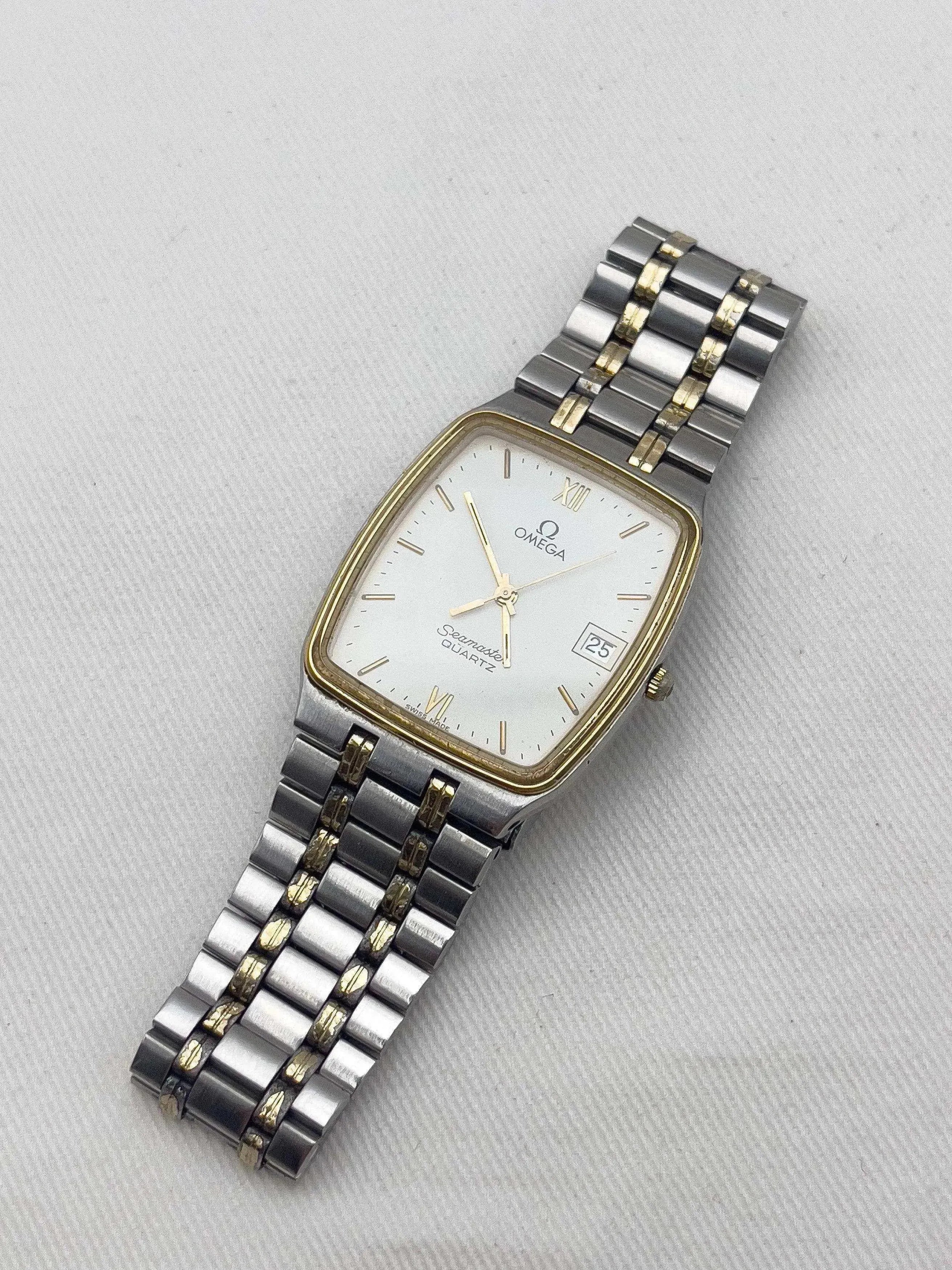 Omega - Seamaster Two Tones - boîte et documentations - 1982 - Atelier Victor - Vintage  Shop