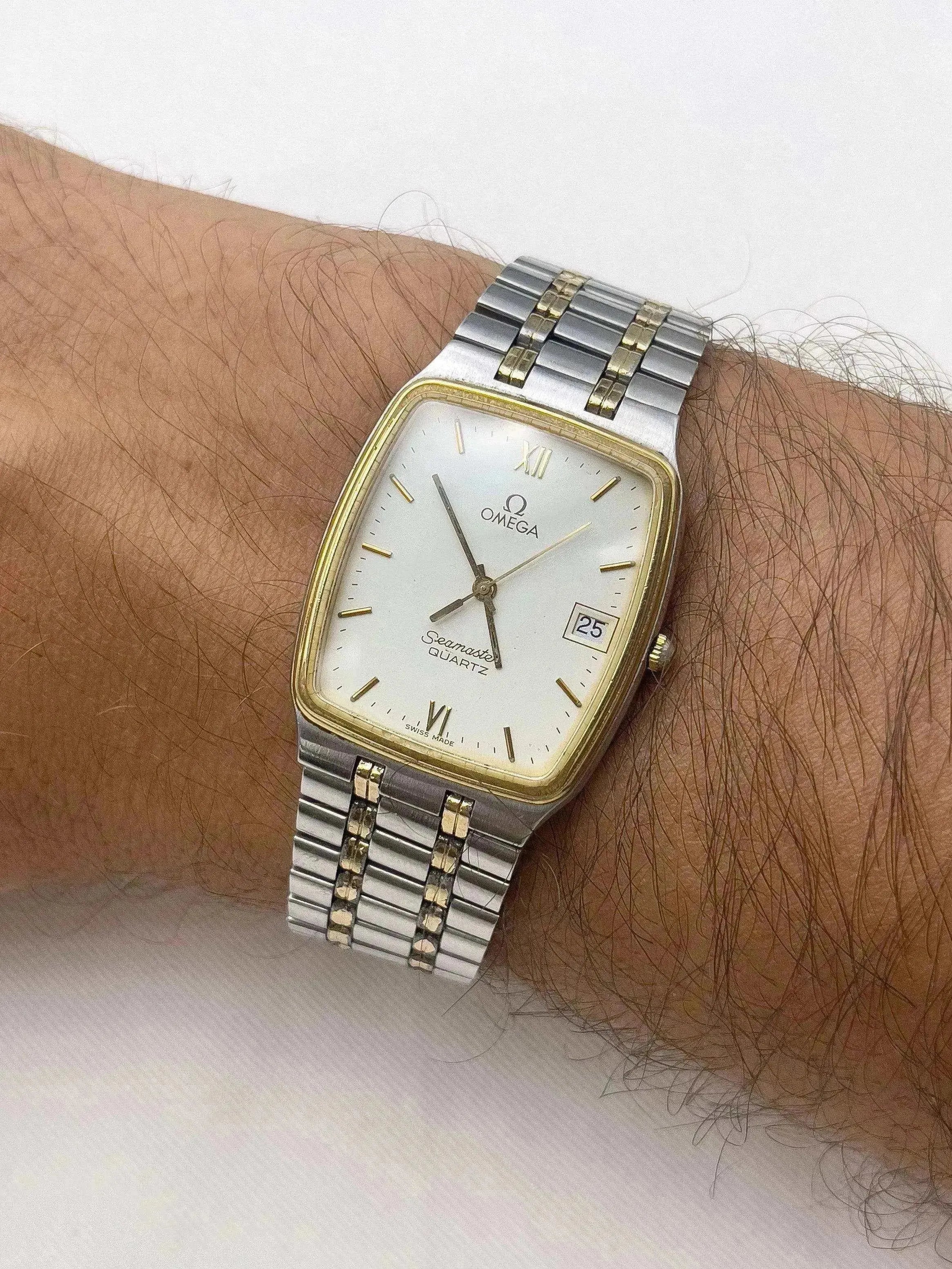 Omega - Seamaster Two Tones - boîte et documentations - 1982 - Atelier Victor - Vintage  Shop