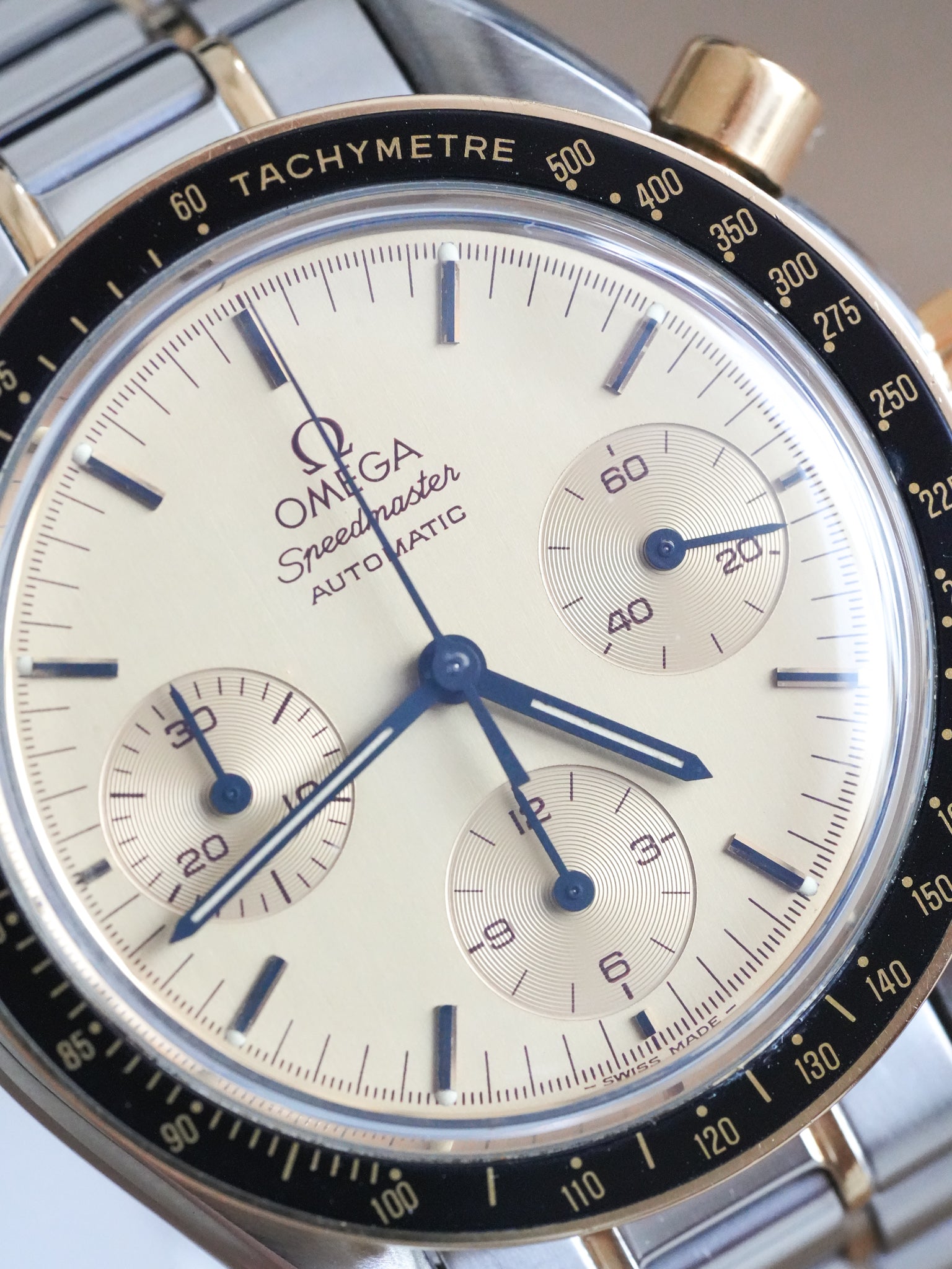 Omega - Speedmaster Reduced 175.0032 Acier Or Cadran Or - 1989 - Atelier Victor Paris - Vintage Watch Shop Dubai