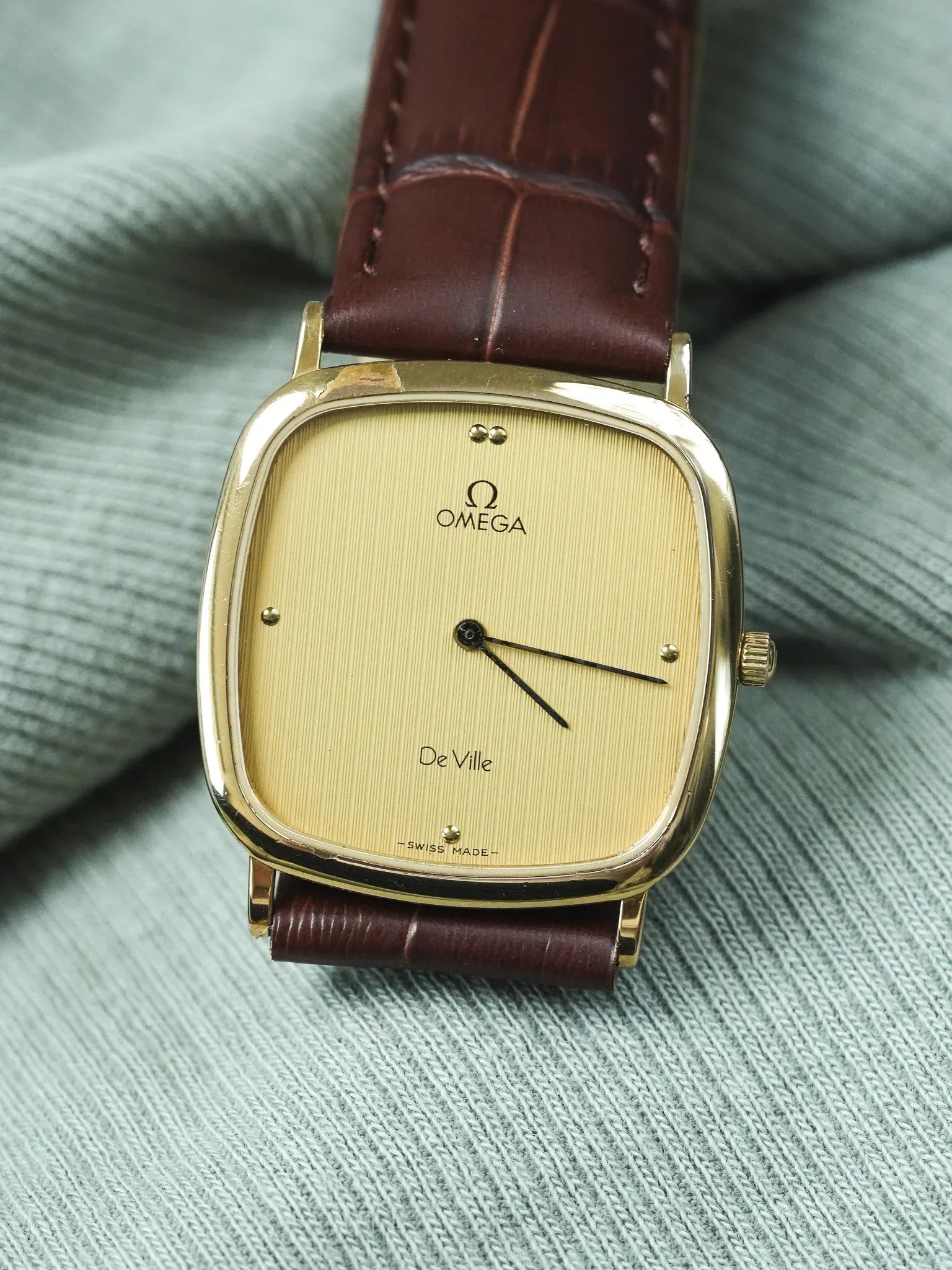 Omega - Gold Plated TV Tapestry Dial - 1990s 