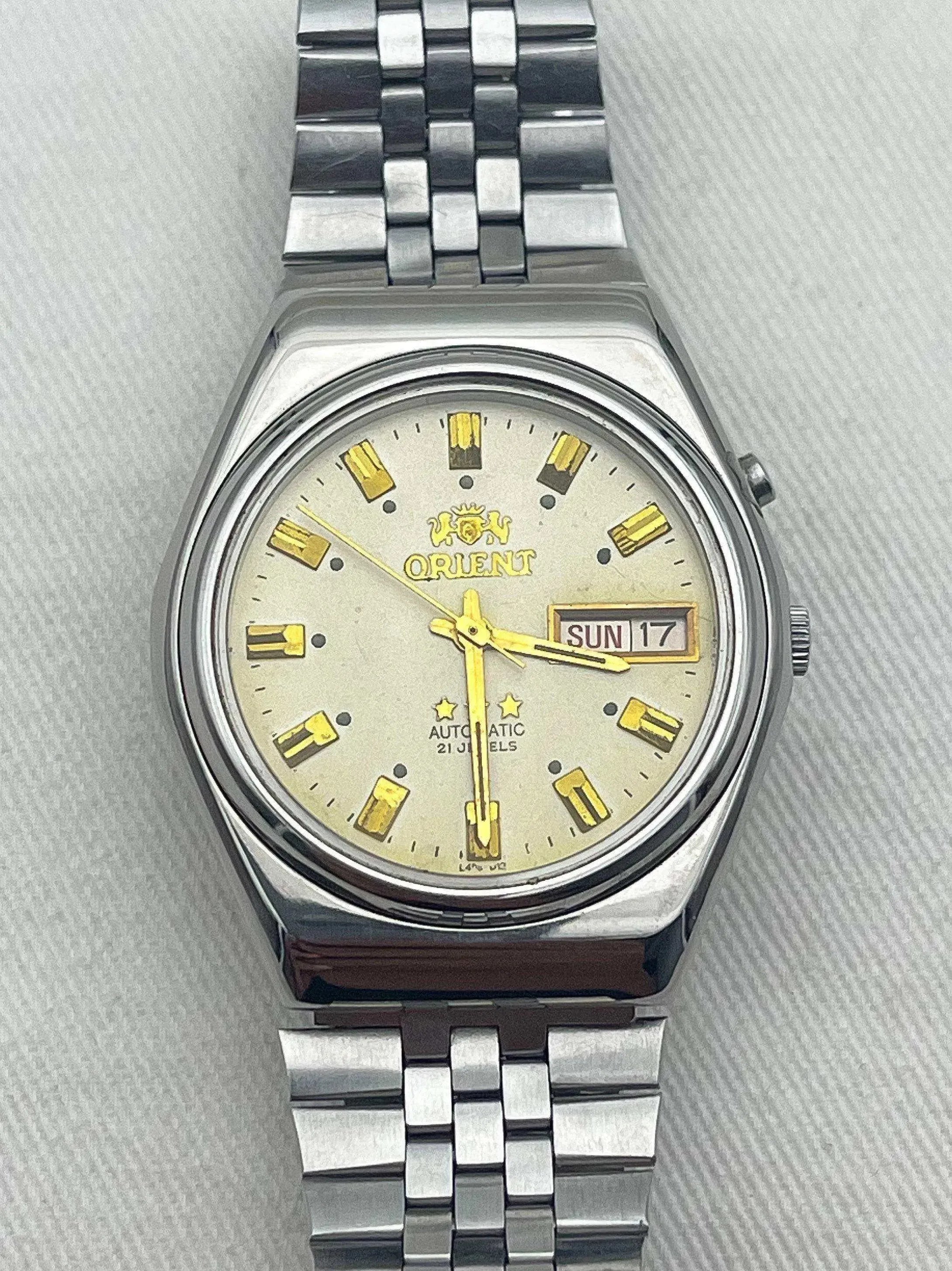 Orient - Daydate cadran beige indewx or - 1980s - Atelier Victor - Vintage  Shop