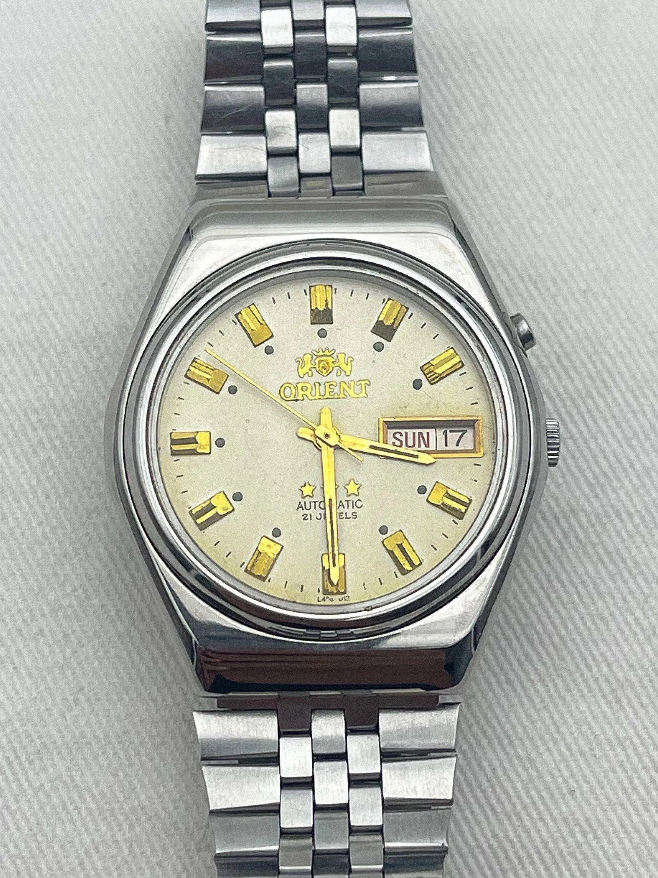 Orient - Daydate cadran beige indewx or - 1980s - Atelier Victor - Vintage  Shop