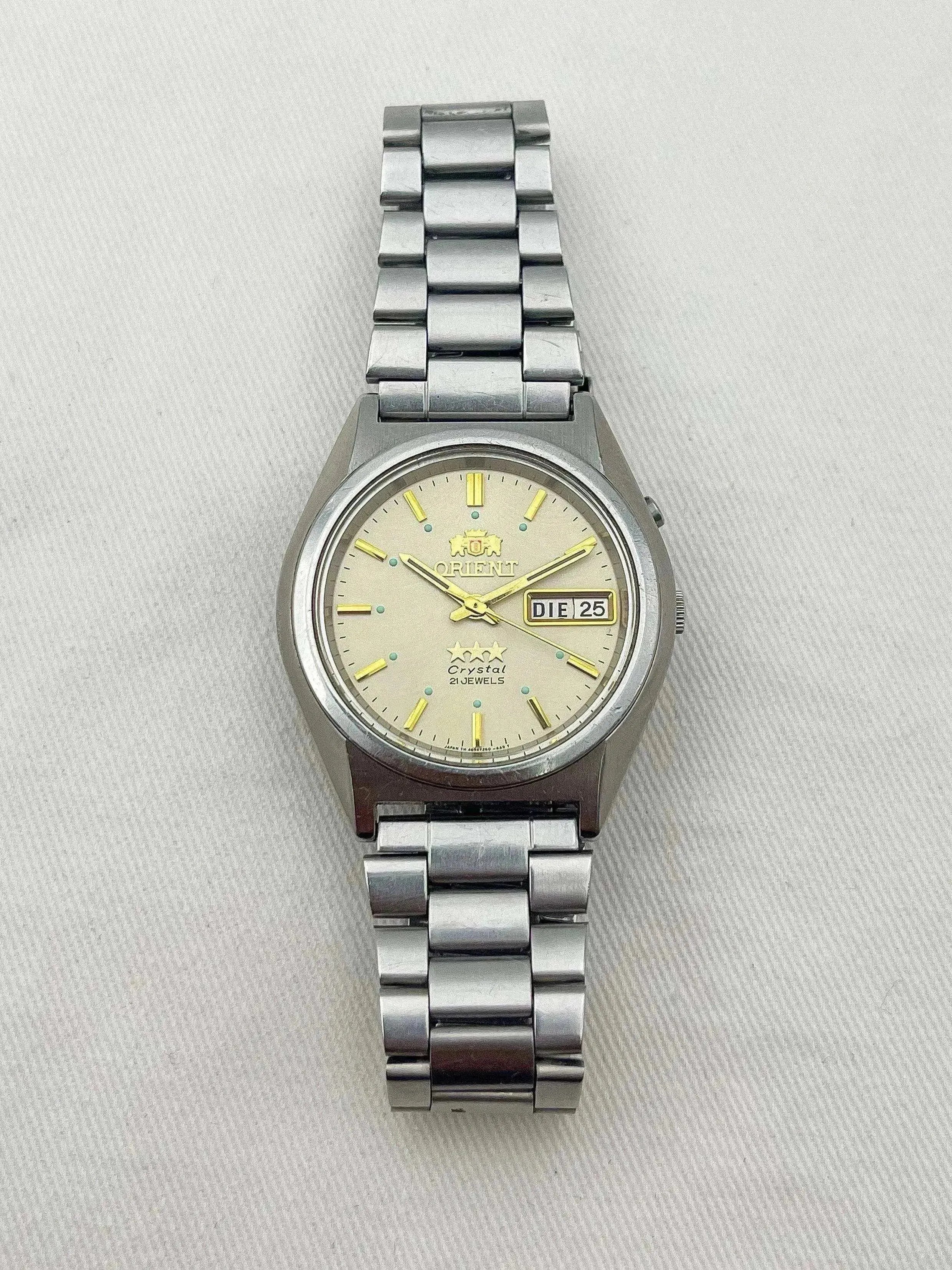 Orient - White Stars Dial Daydate Turquoise Dots - 1980s - Atelier Victor Paris - Vintage Watch Shop Dubai