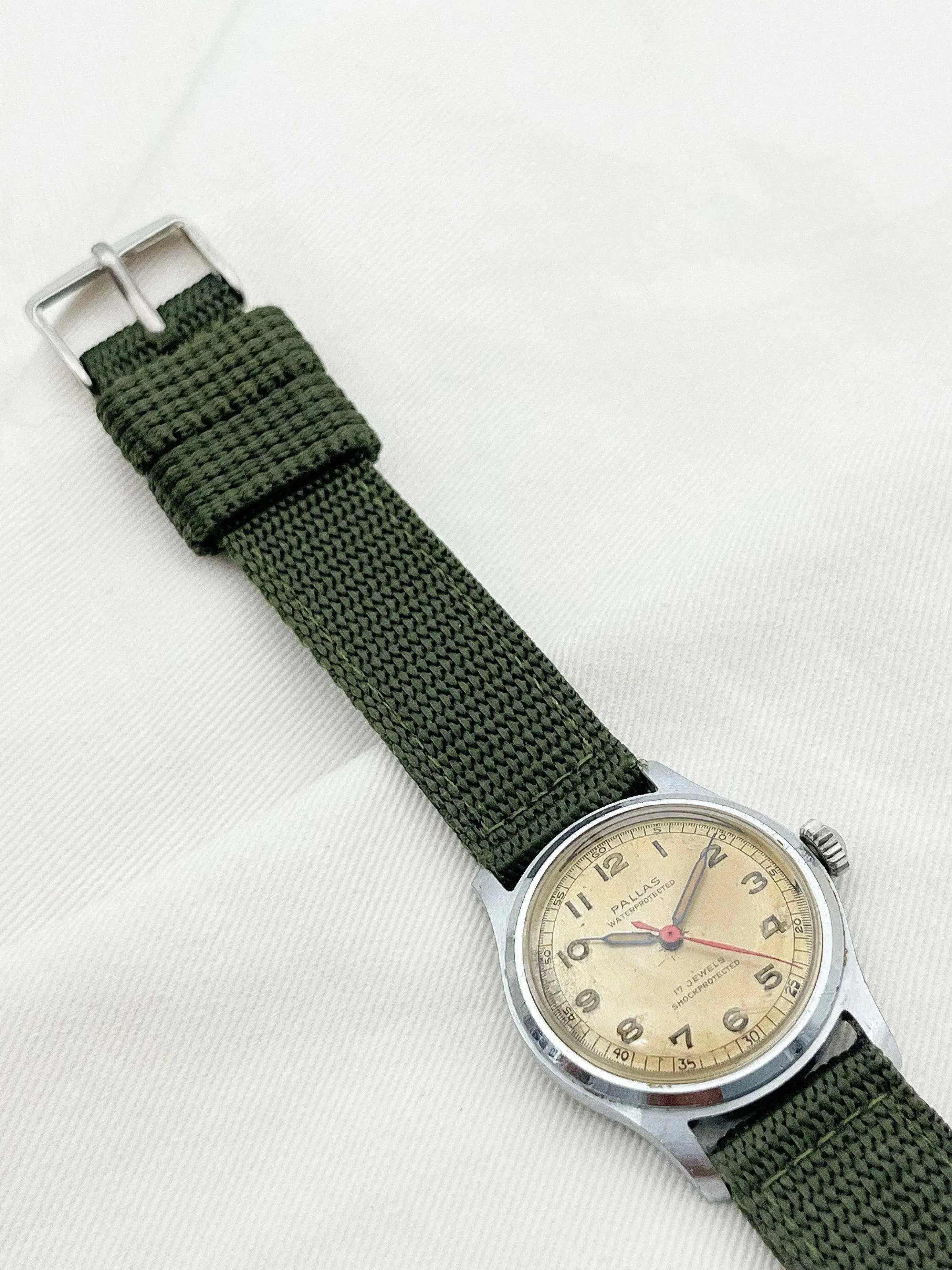 Pallas - Green Military - 1960’s - Atelier Victor Paris - Vintage Watch Shop Dubai