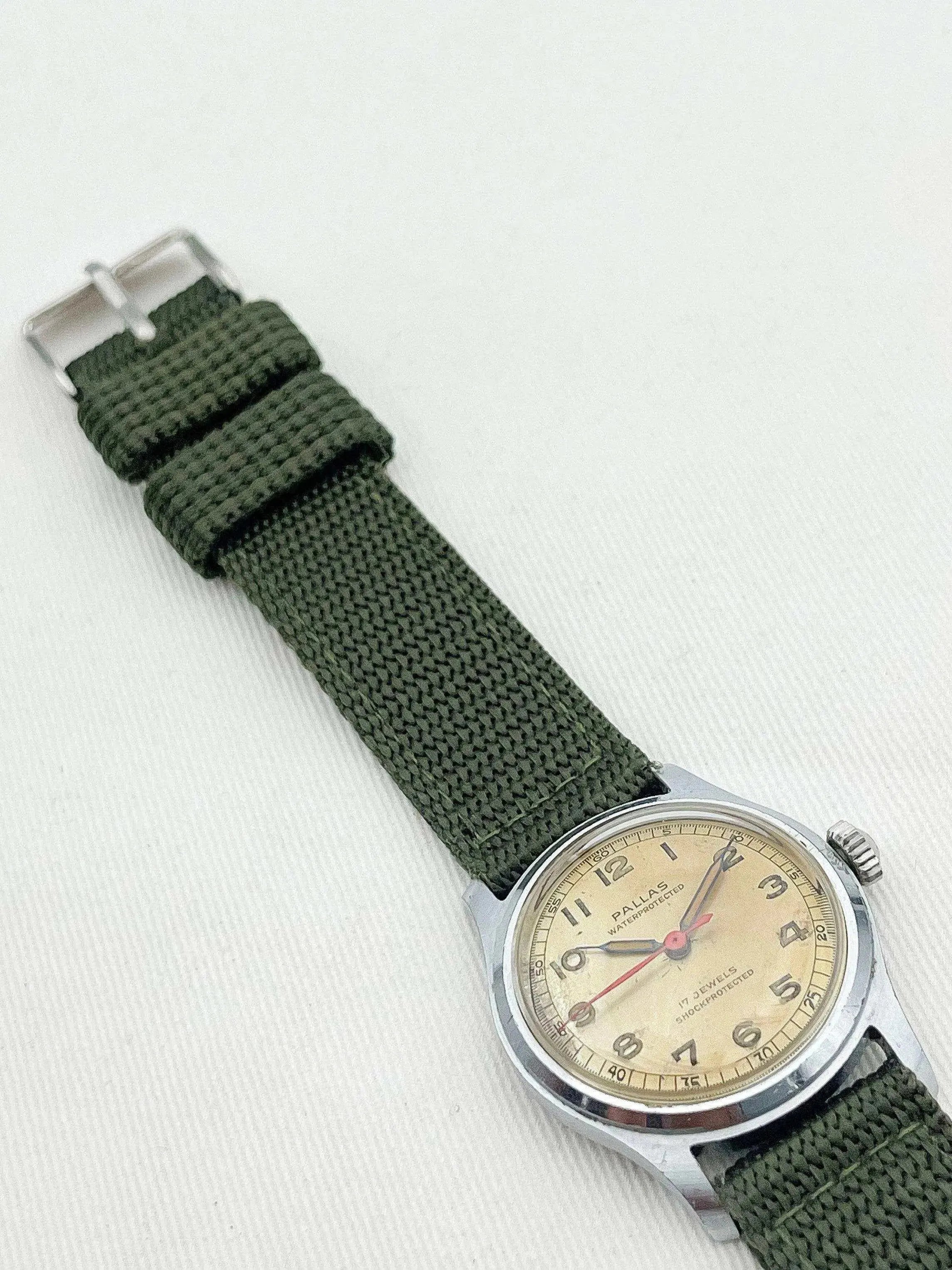 Pallas - Green Military - 1960’s - Atelier Victor Paris - Vintage Watch Shop Dubai