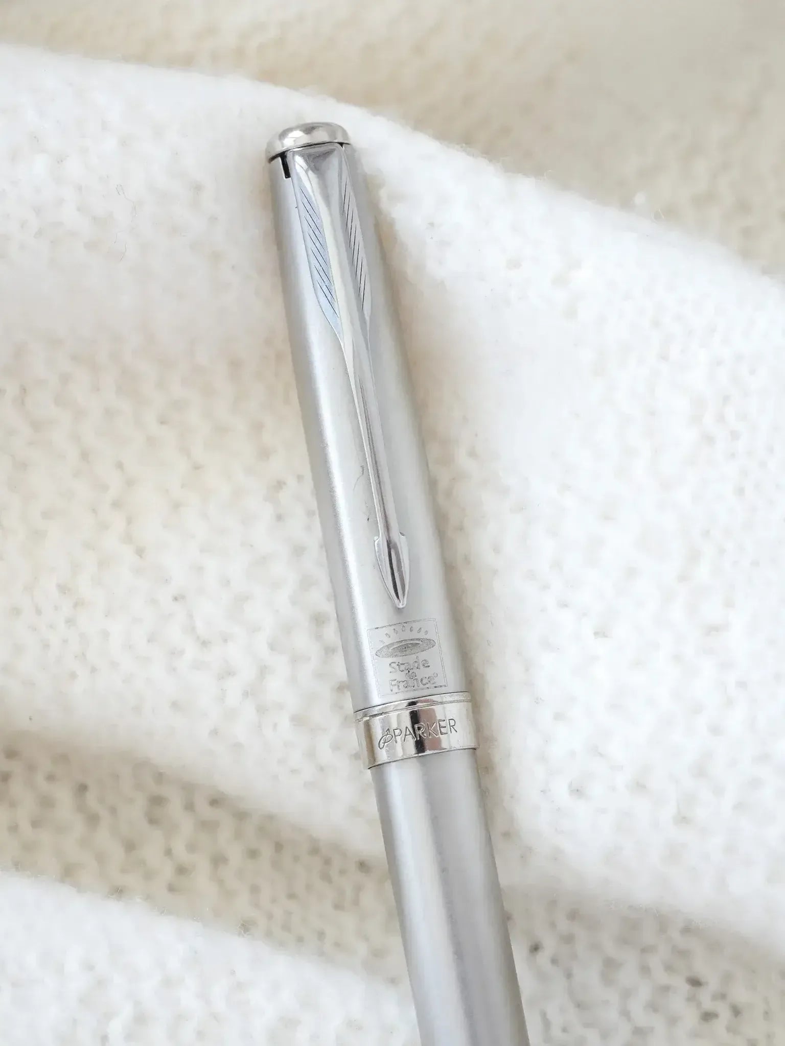Parker - Stade de France Steel Twist Ballpoint Pen - 1990s