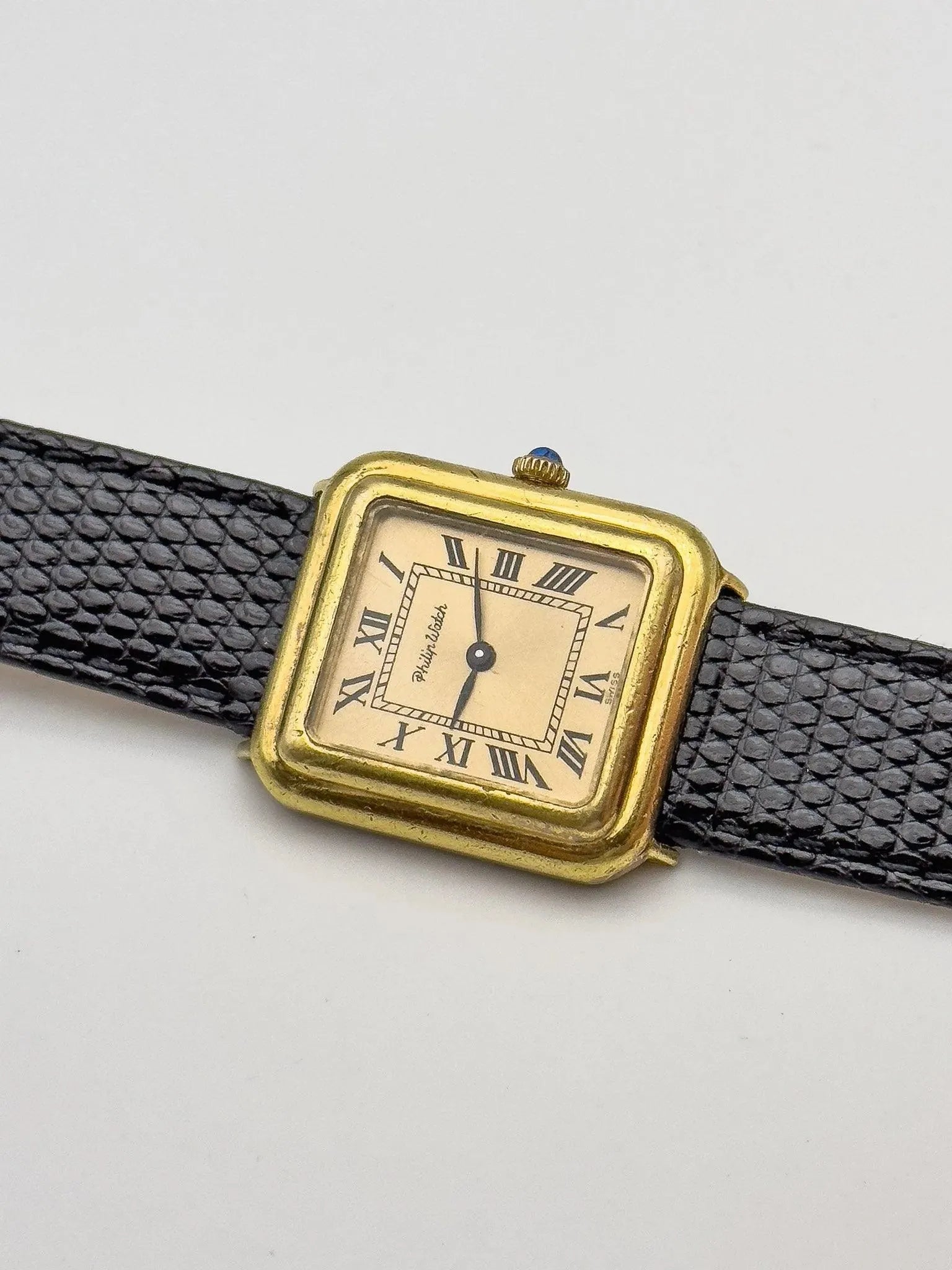Philip Watch - Gold Patina Cabochon - 1970s - Atelier Victor Paris - Vintage Watch Shop Dubai