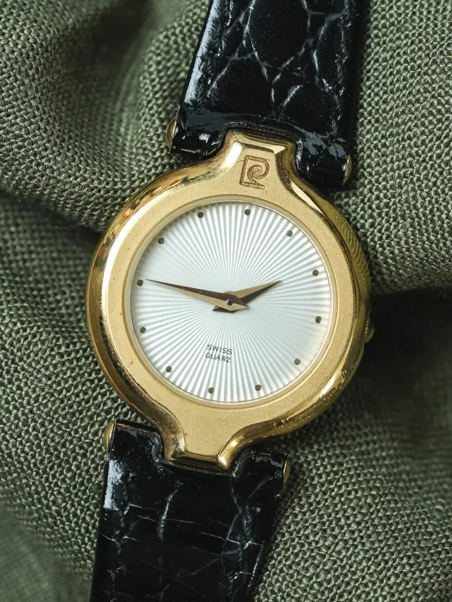PIerre Cardin - Steel circle gold Guilloche dial - NOS - 1980s