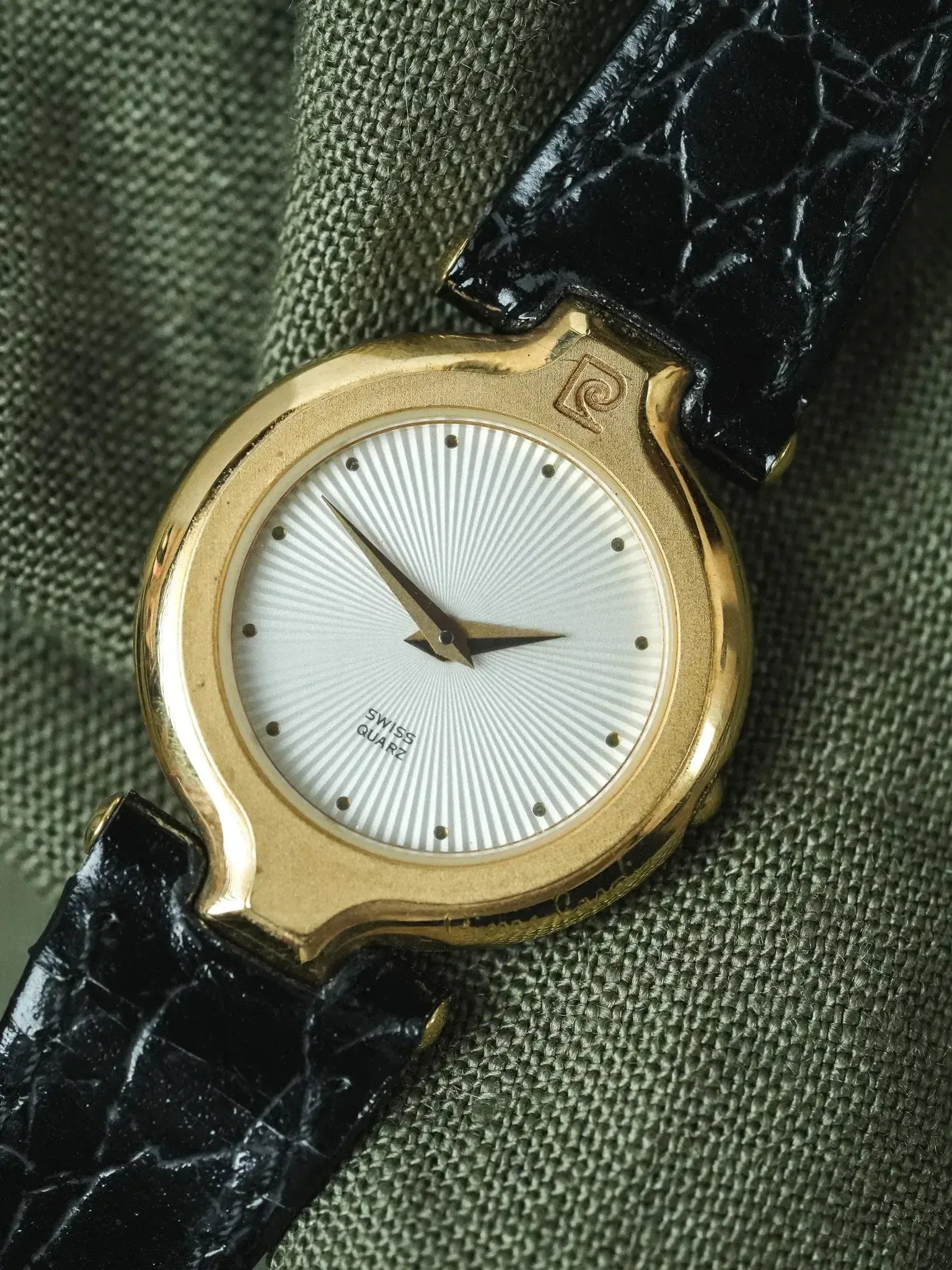 PIerre Cardin - Steel circle gold Guilloche dial - NOS - 1980s 