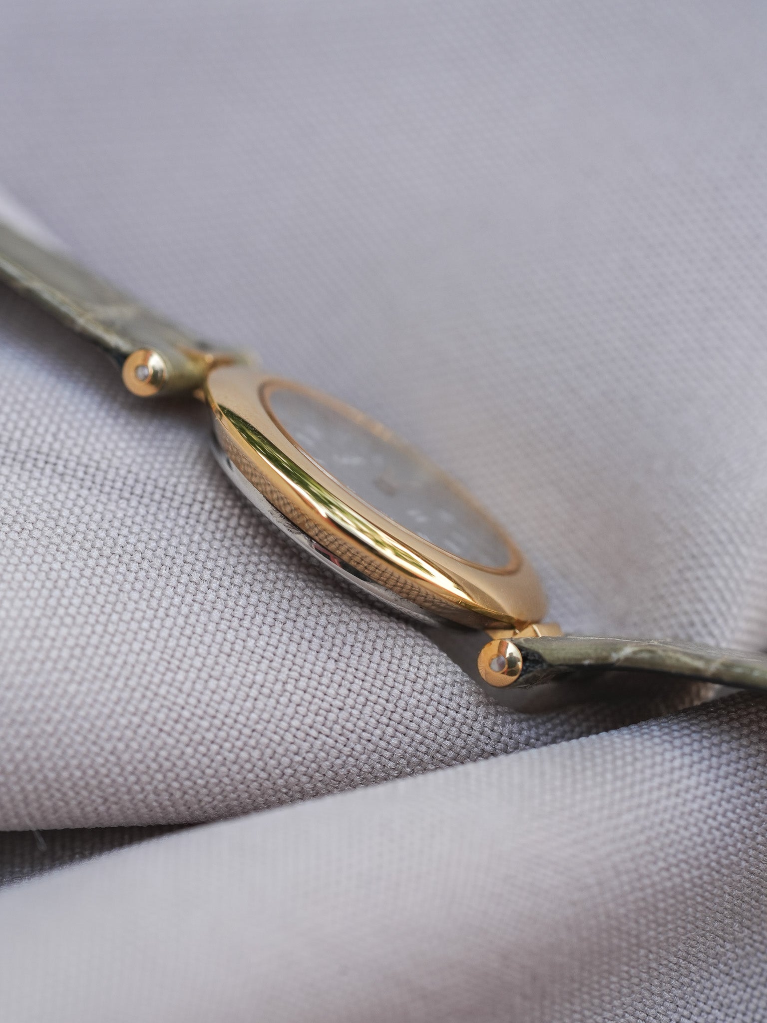 PIerre Cardin - Circle Plaqué or double index anthracite - NOS - 1980s - Atelier Victor - Vintage  Shop