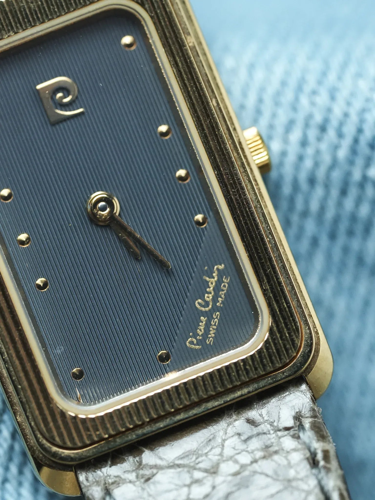 PIerre Cardin - Tank Allongée Or Cadran gris - NOS - 1980s - Atelier Victor