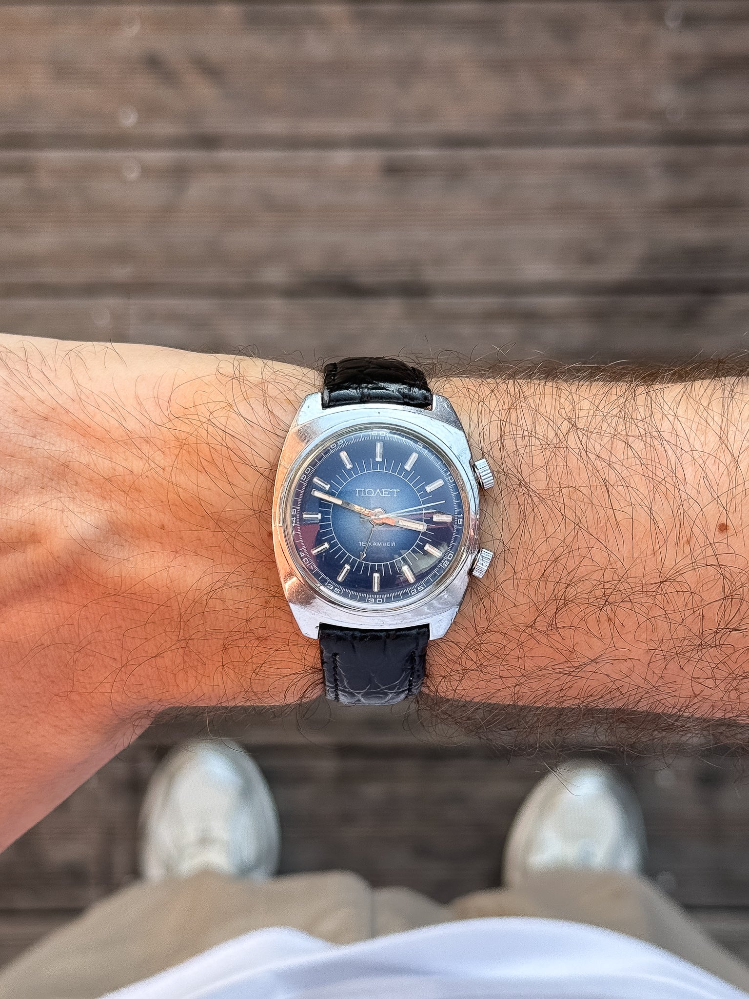 Poljot - Alarme Cadran Bleu - 1970s - Atelier Victor - Vintage Watch Shop