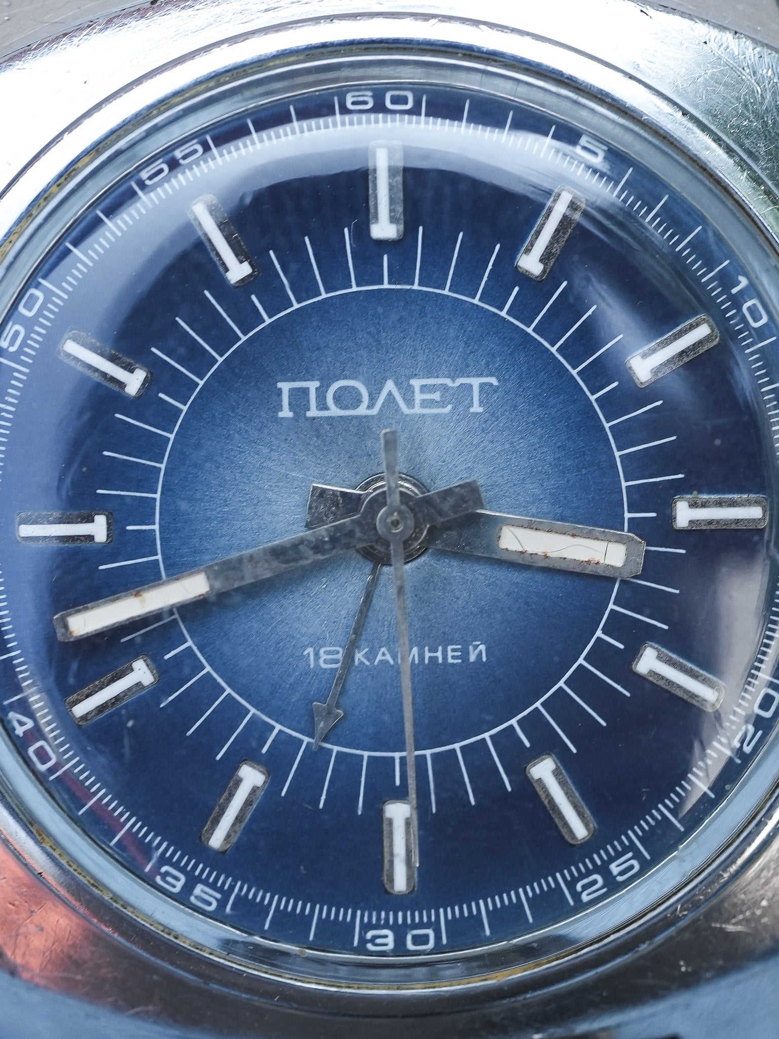 Poljot - Alarme Cadran Bleu - 1970s - Atelier Victor - Vintage Watch Shop