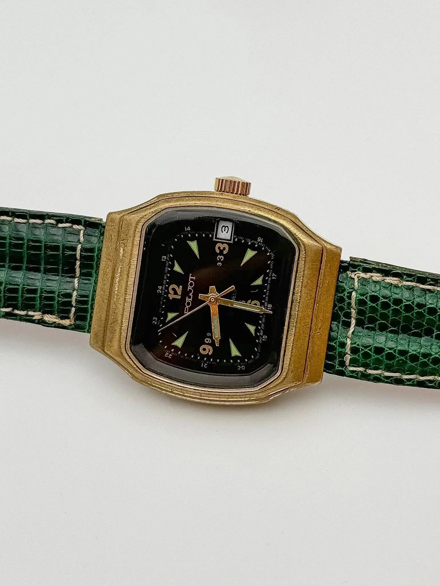 Poljot - Black And Green Dial - 1970s - Atelier Victor Paris - Vintage Watch Shop Dubai