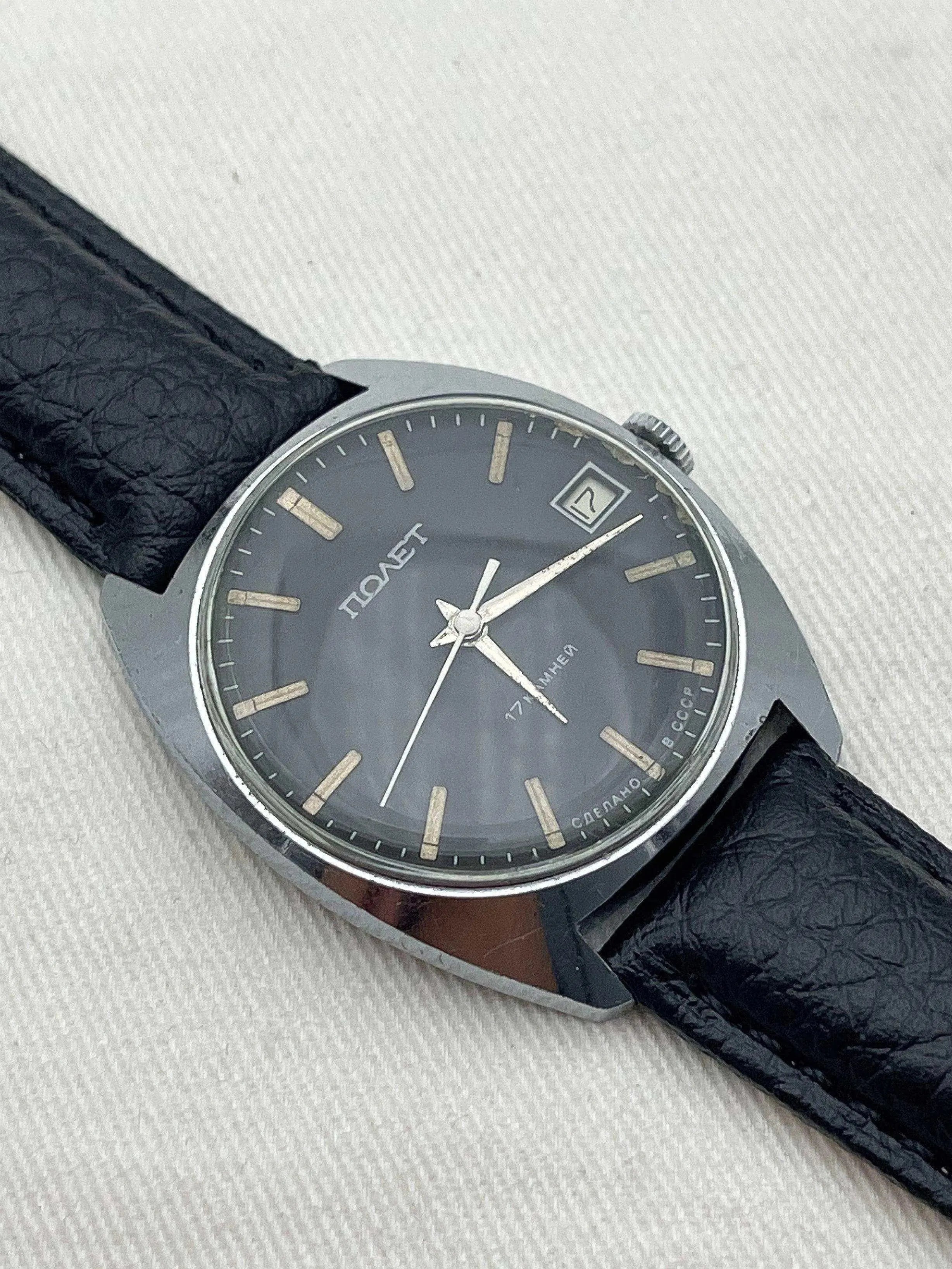 Poljot - Cadra noir date - 1970s - Atelier Victor Paris - Vintage Watch Shop Dubai