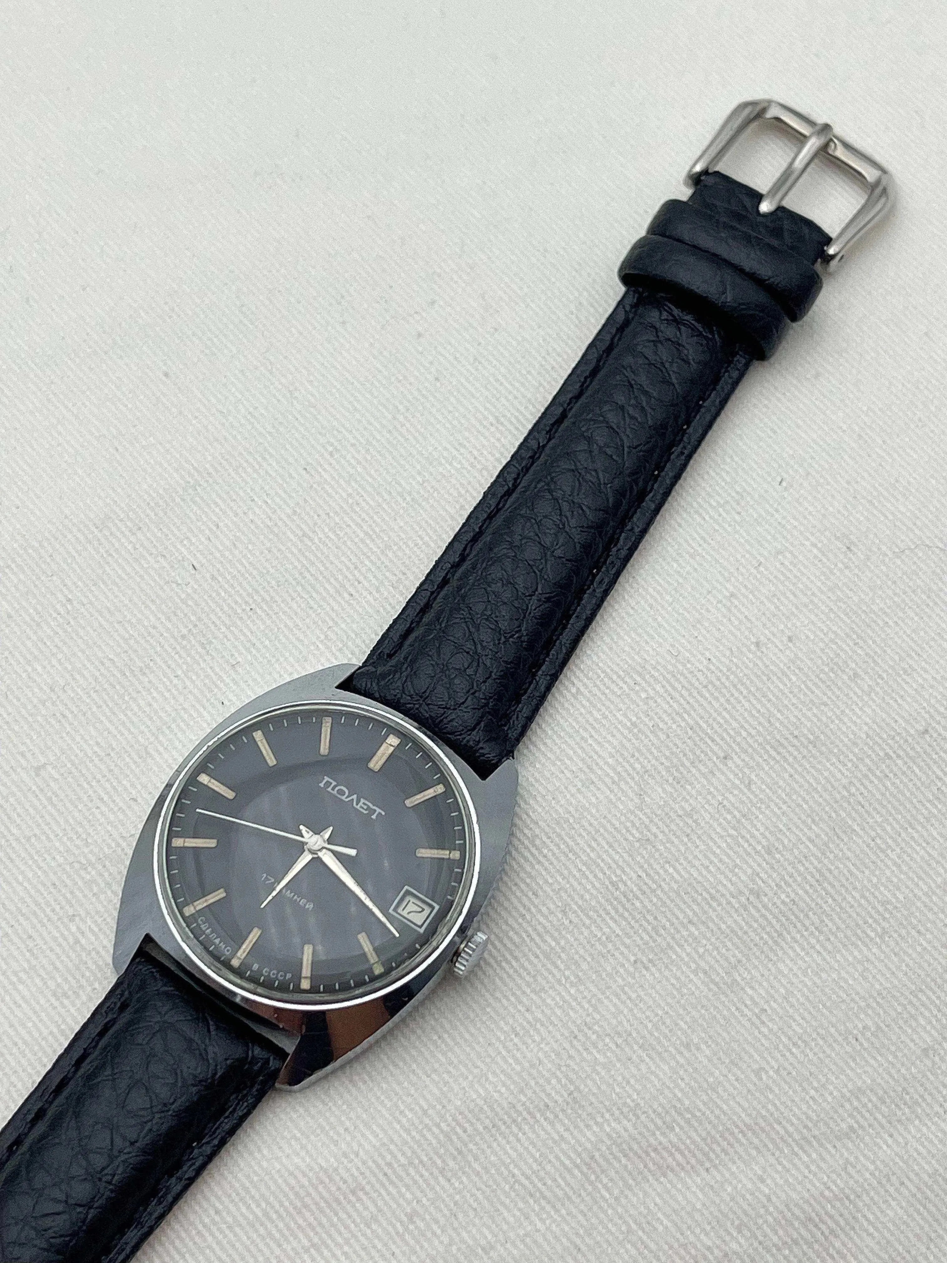 Poljot - Cadra noir date - 1970s - Atelier Victor Paris - Vintage Watch Shop Dubai