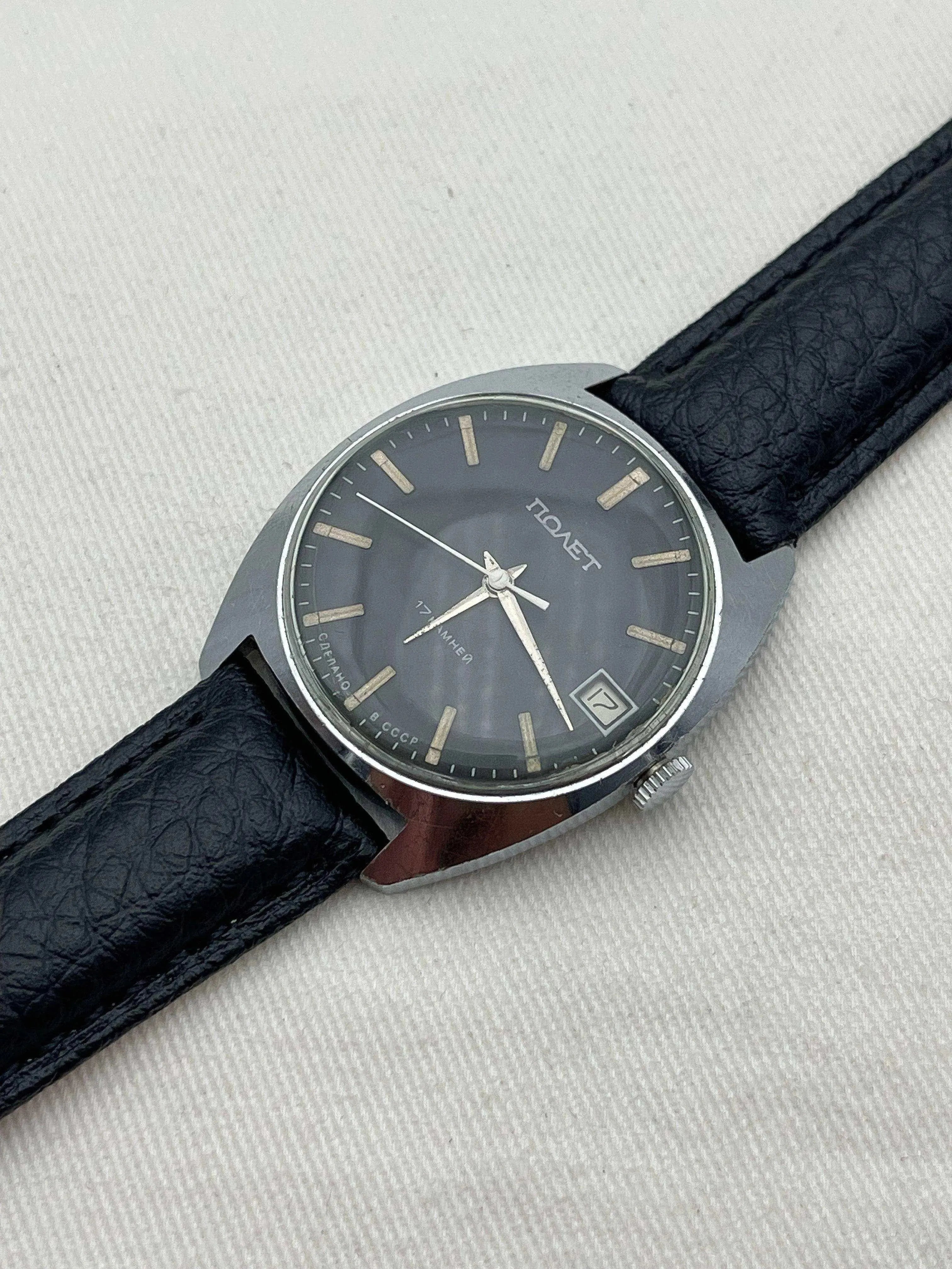 Poljot - Cadra noir date - 1970s - Atelier Victor Paris - Vintage Watch Shop Dubai