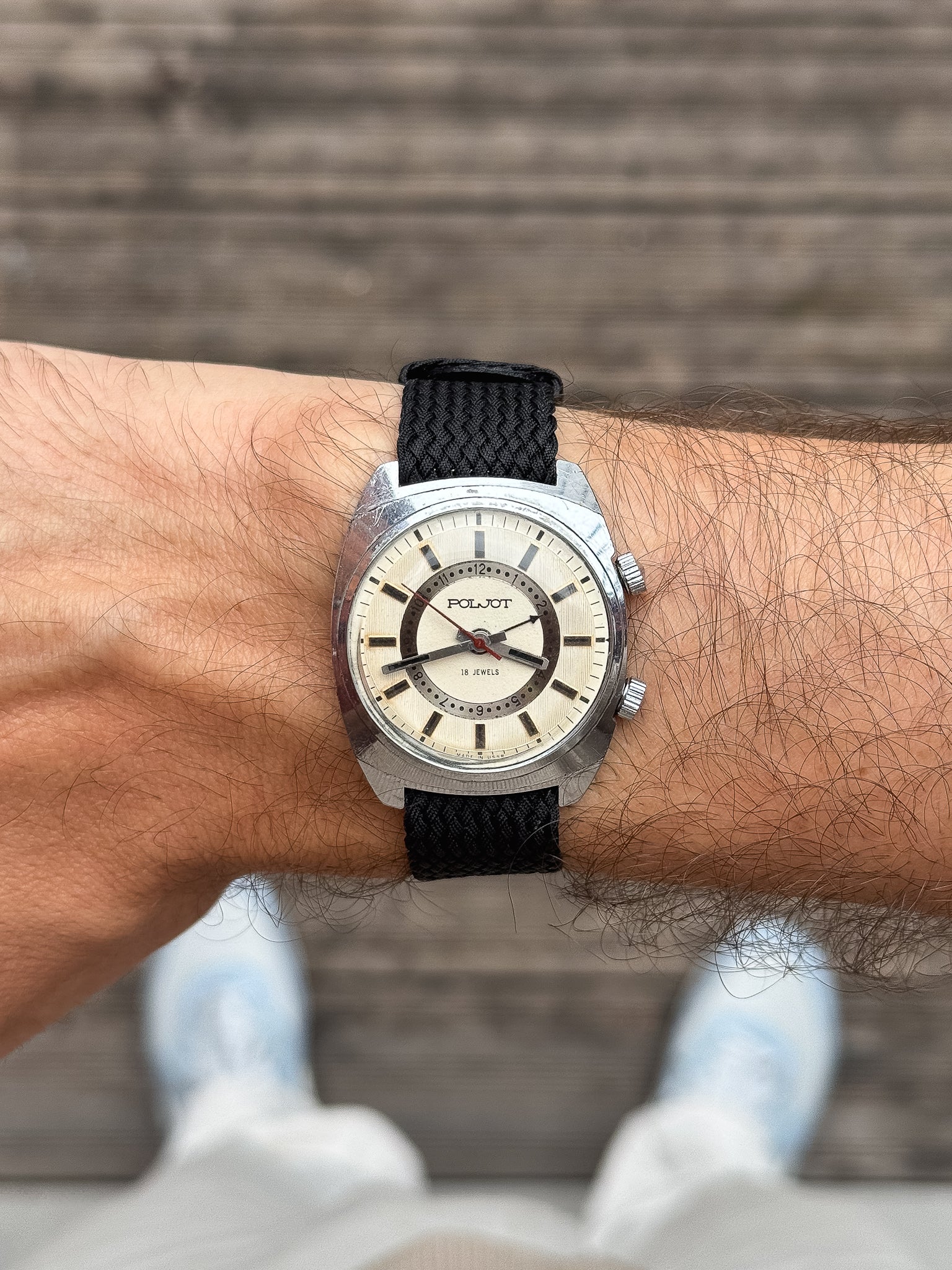 Poljot - Double Index Alarme Acier - 1970s - Atelier Victor Paris - Vintage Watch Shop Dubai