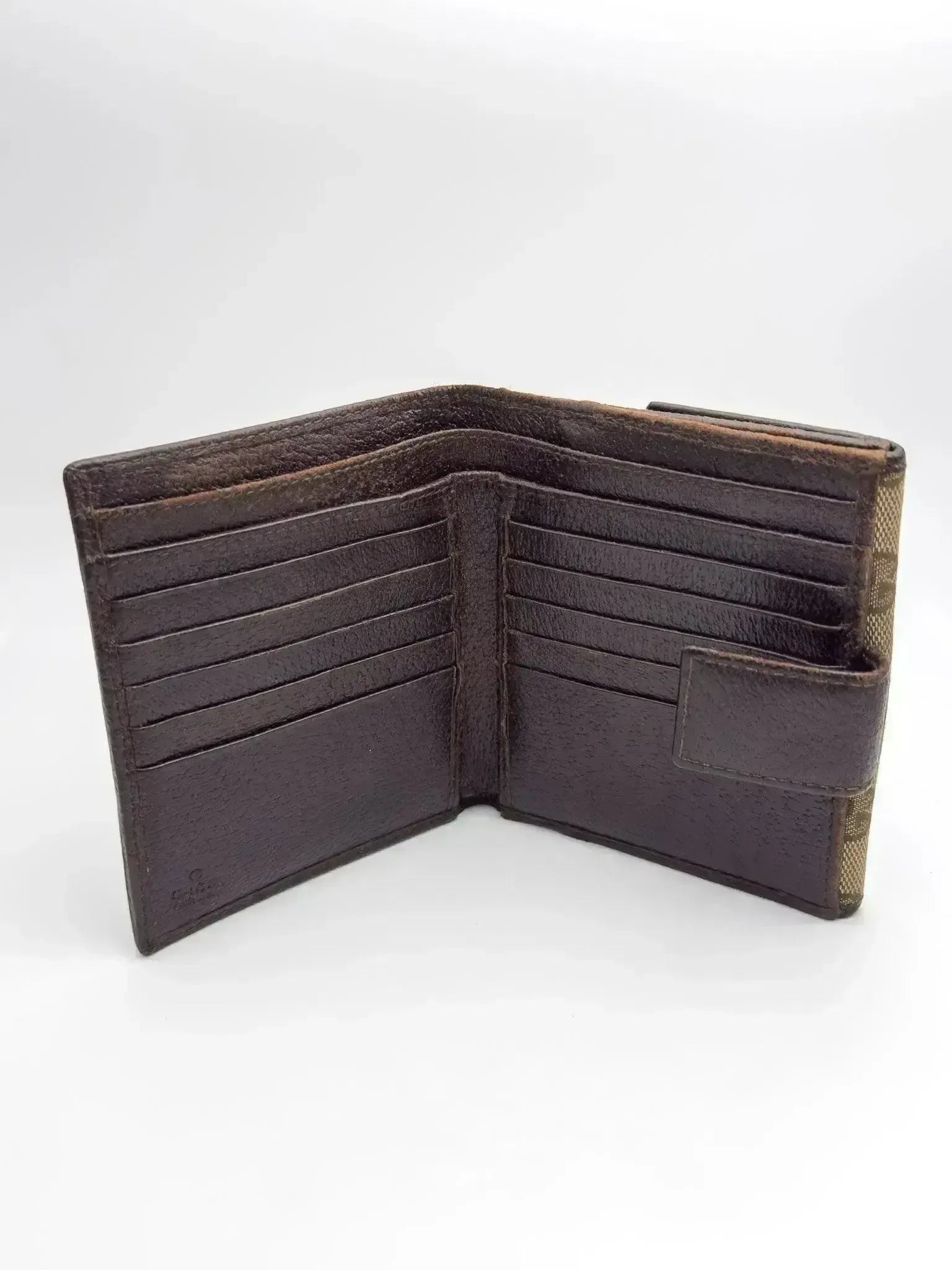 Portefeuille Gucci Vintage Toile GG Marron Occasion - Atelier Victor