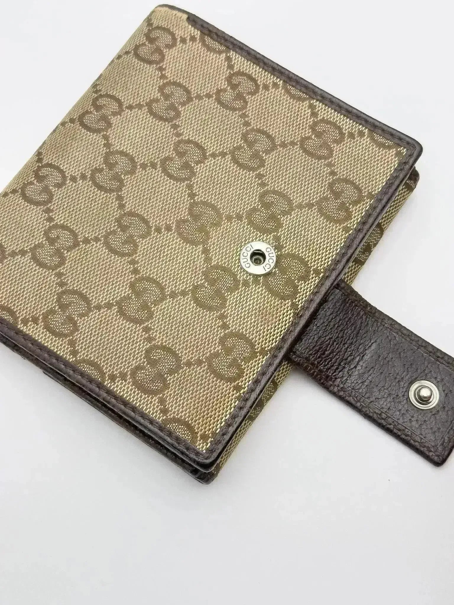 Portefeuille Gucci Vintage Toile GG Marron Occasion - Atelier Victor