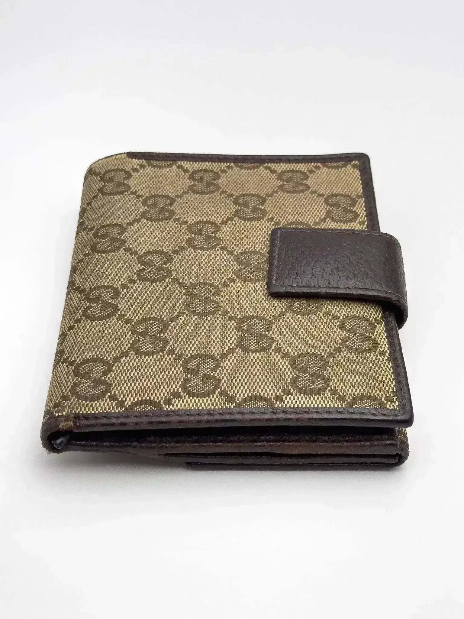 Portefeuille Gucci Vintage Toile GG Marron Occasion - Atelier Victor