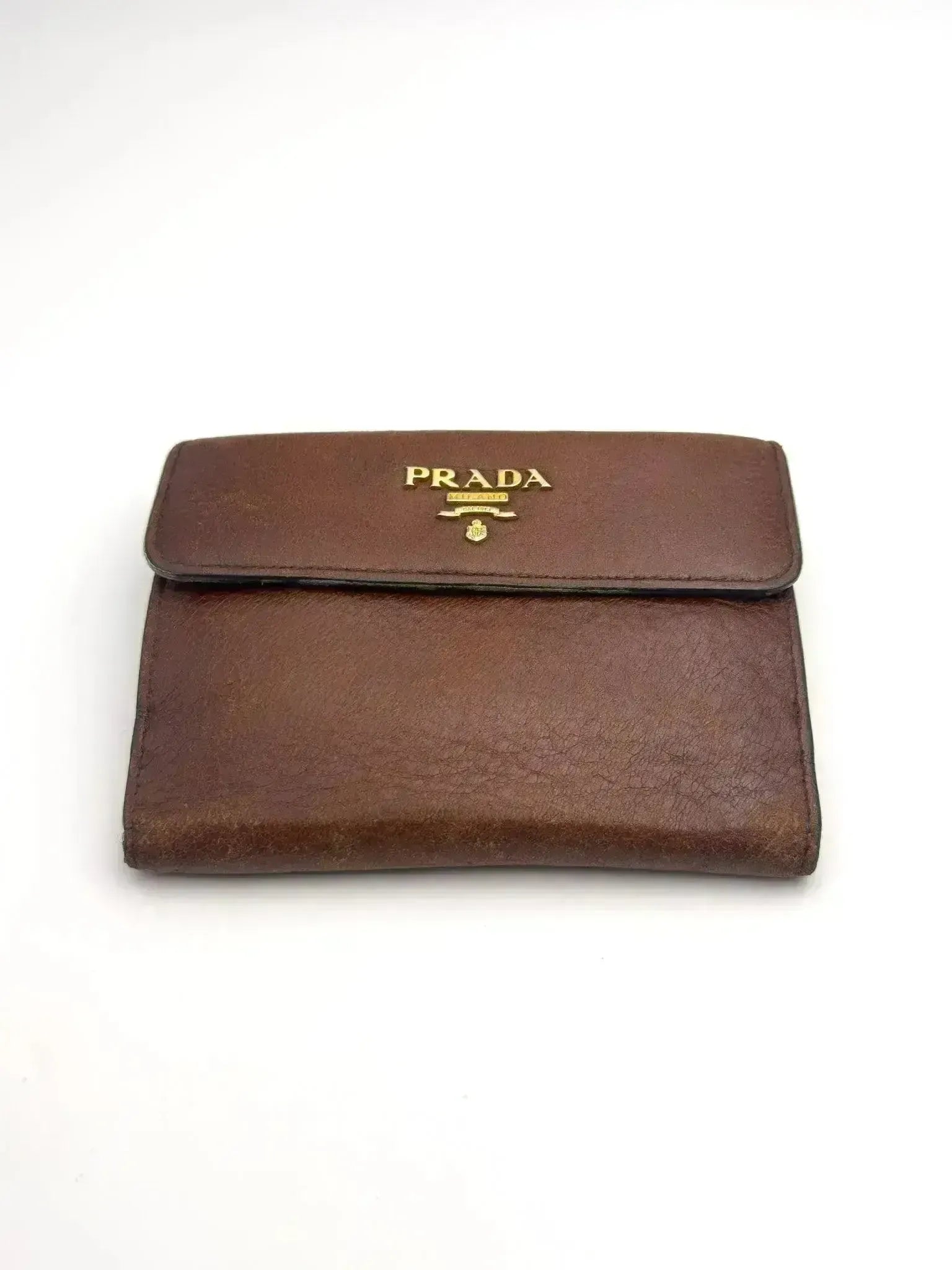 Prada - Portefeuille cuir marron - Atelier Victor
