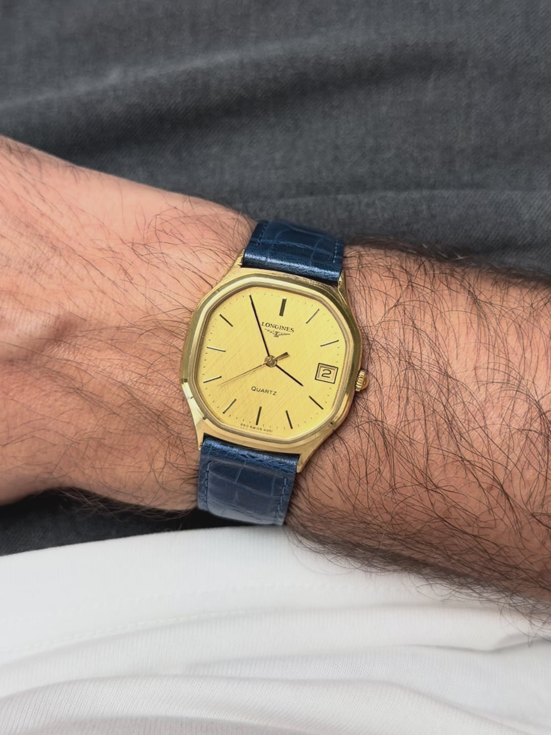 Longines - Gold Plated Octagonal Dial Date - 1980s - Atelier Victor