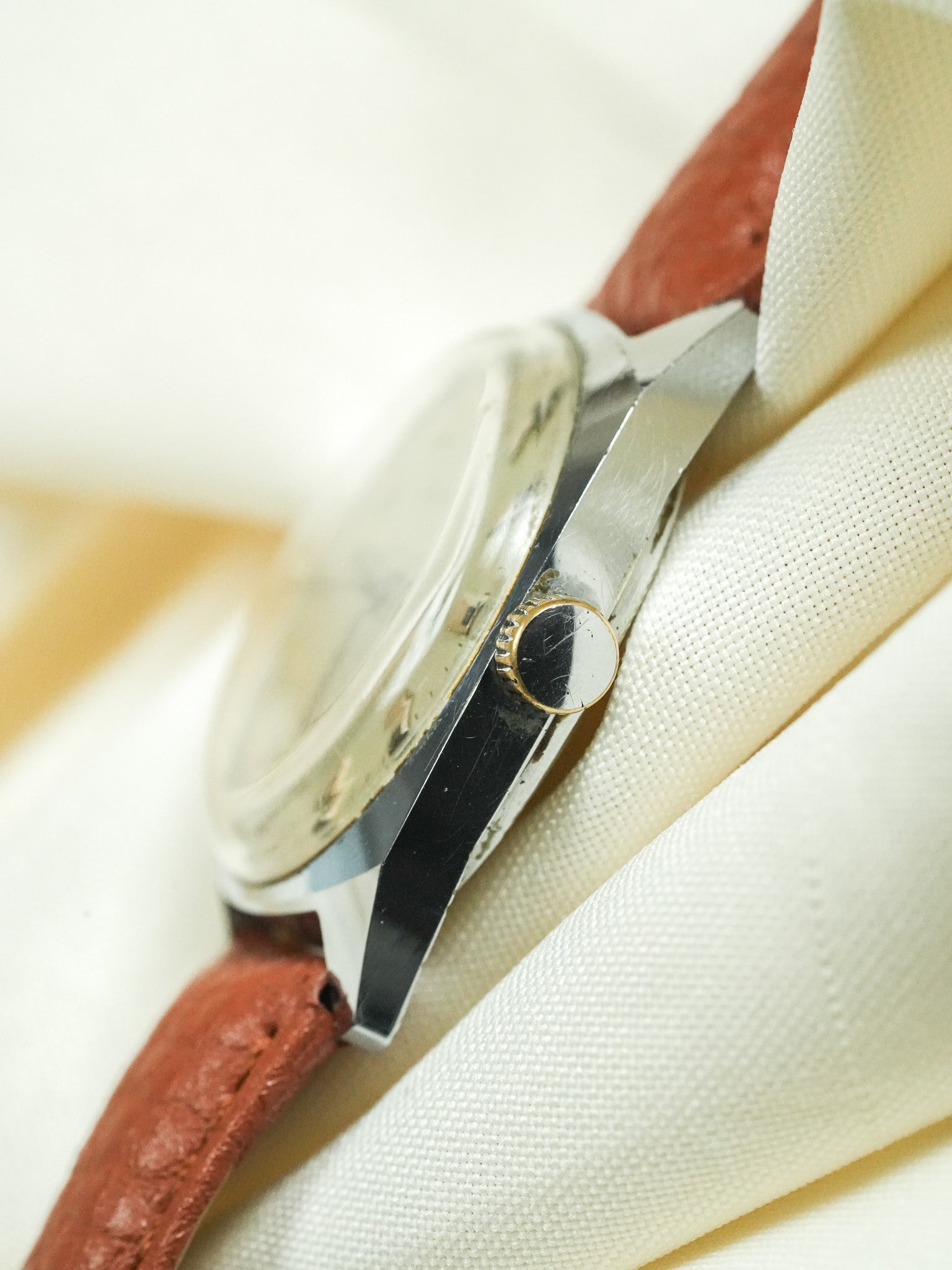 Raketa - Coussin Chrome Champagne Patiné - 1960s - Atelier Victor