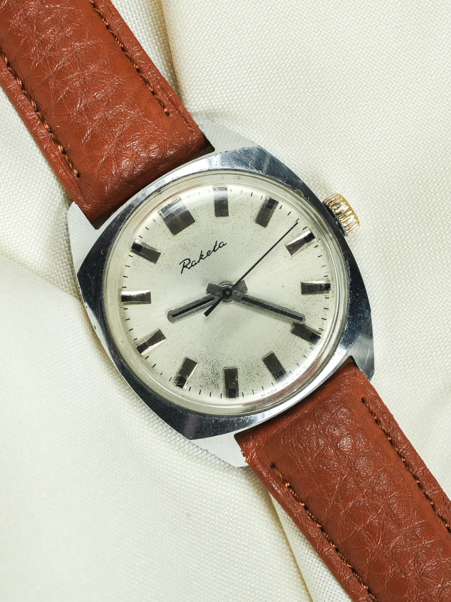 Raketa - Coussin Chrome Champagne Patiné - 1960s - Atelier Victor
