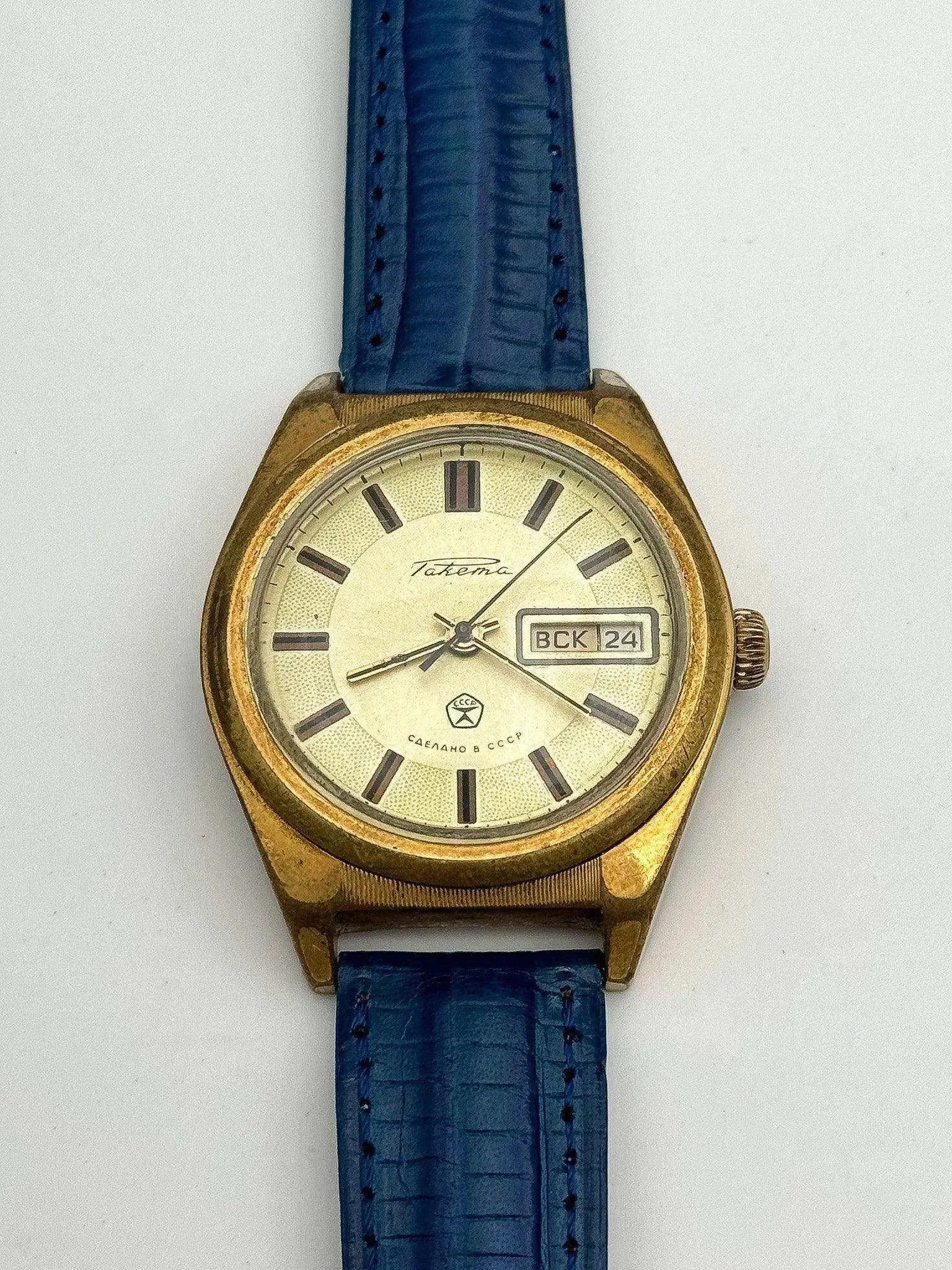 Raketa - Daydate Gold Patina - 1980’s - Atelier Victor Paris - Vintage Watch Shop Dubai
