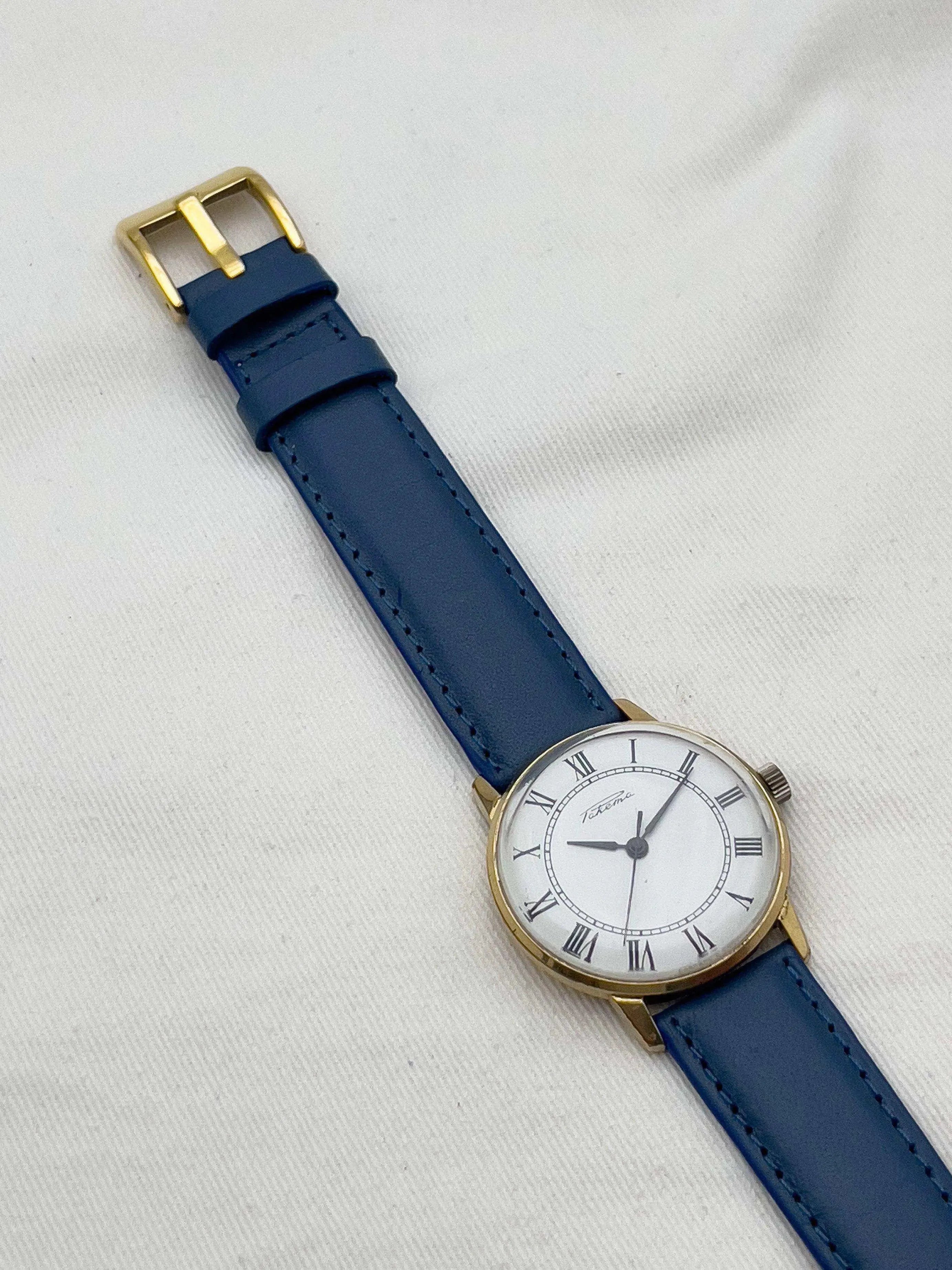 Raketa - Index Romain Gold - 1960s - Atelier Victor Paris - Vintage Watch Shop Dubai