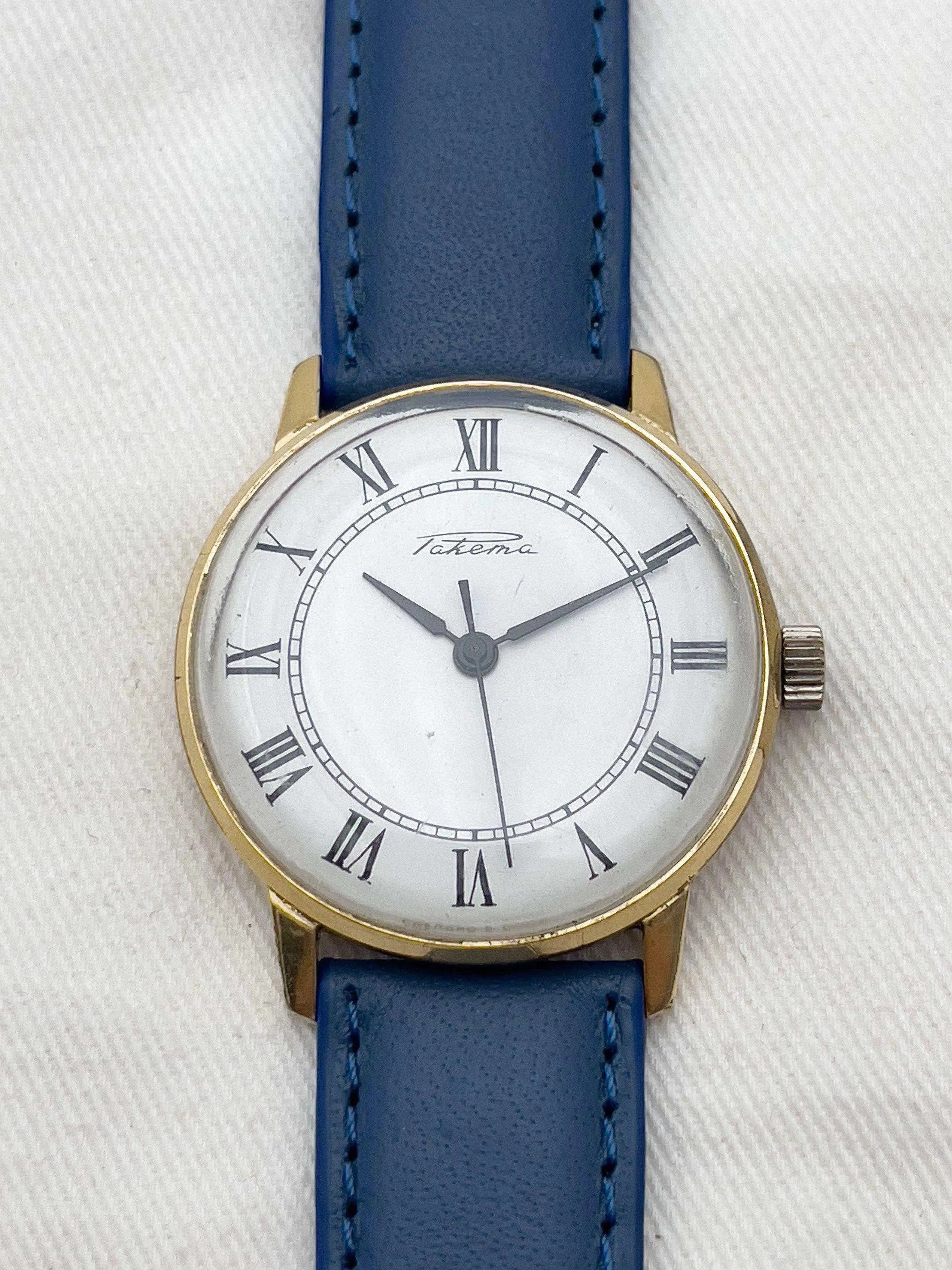 Raketa - Index Romain Gold - 1960s - Atelier Victor Paris - Vintage Watch Shop Dubai