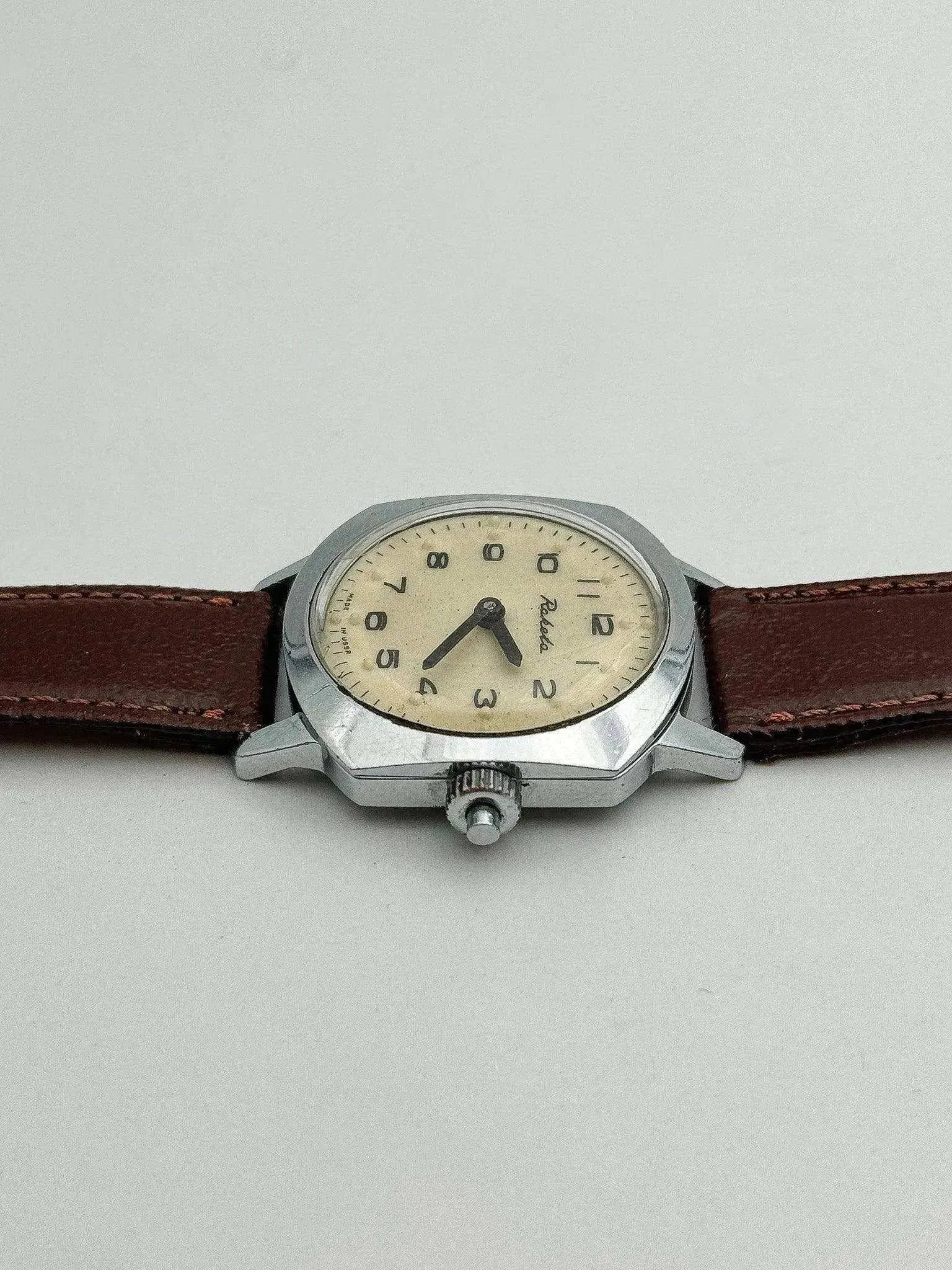 Raketa - Montre Aveugle Crème Marron - 1980s - Atelier Victor
