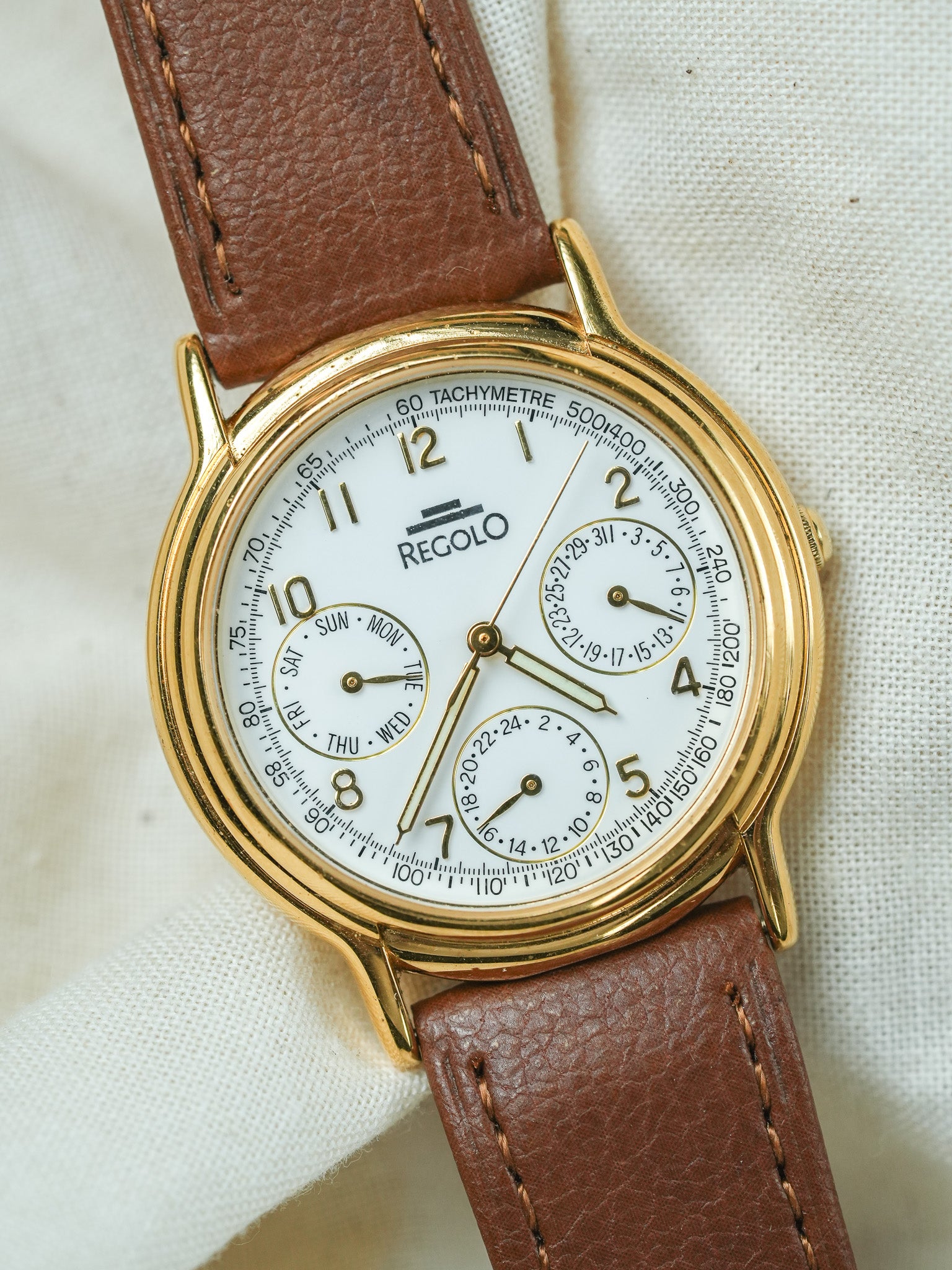 Regolo - Or Triple Calendar blanc - 1990s - Atelier Victor - Vintage  Shop
