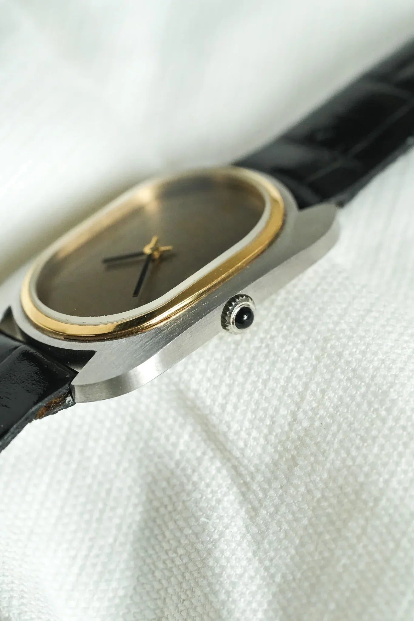 Replay - Ovale Acier Brossé Lunette or Acier Brossé - NOS - 1980s - Atelier Victor