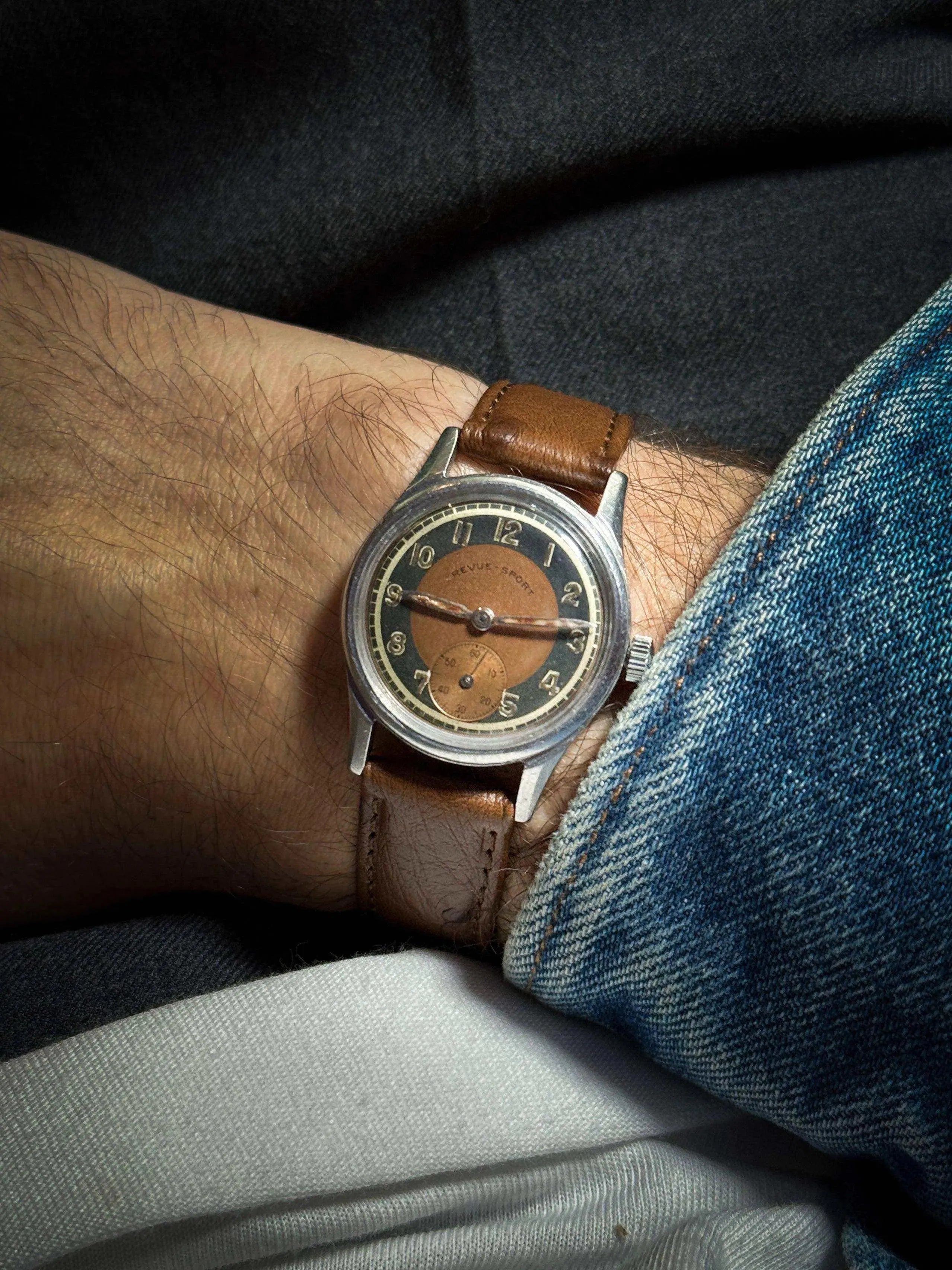 Revue Sport - Bronze Patine - 1950S - Atelier Victor Paris - Vintage Watch Shop Dubai