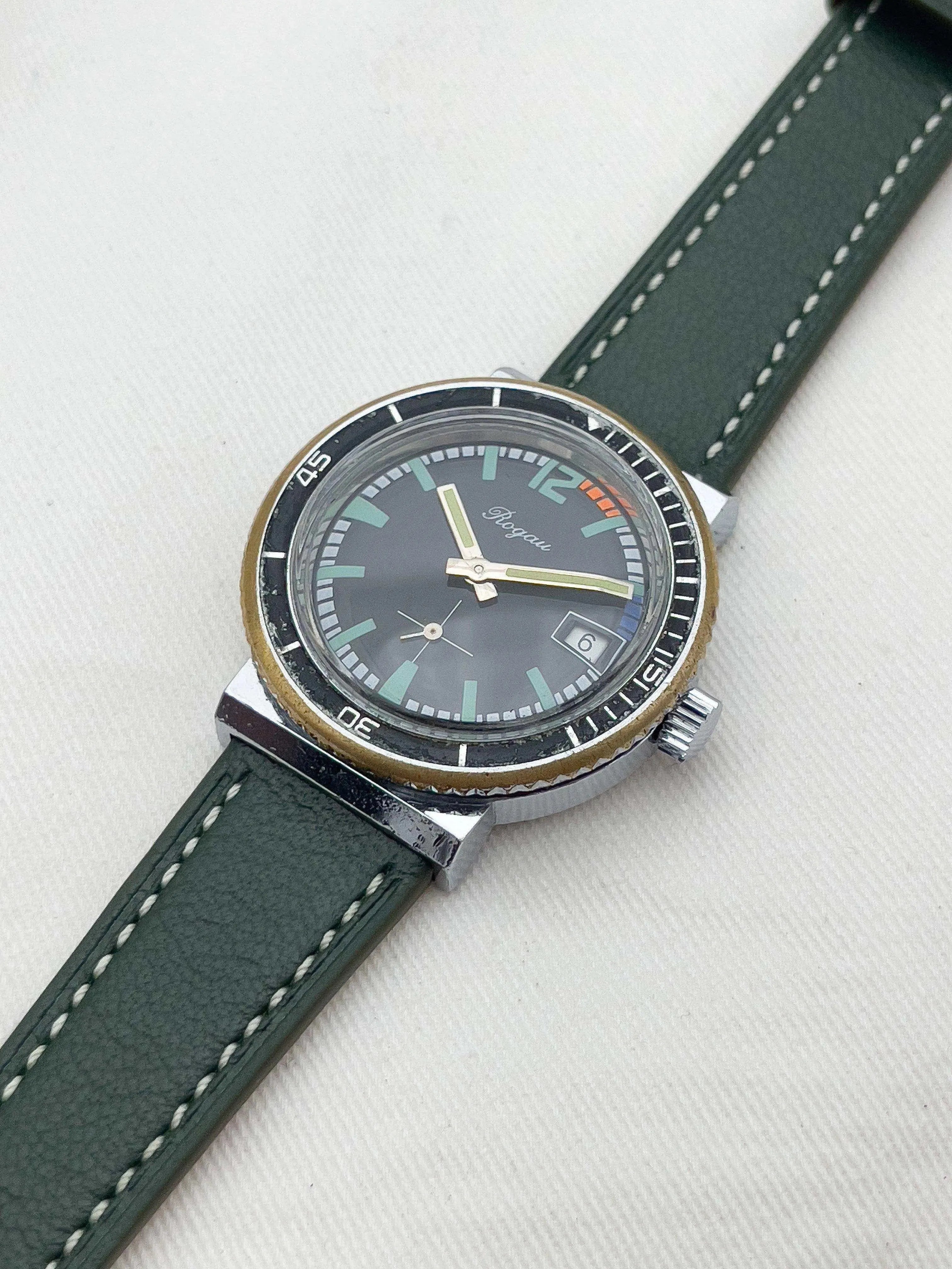 Rogau - Green Diver - 1960s - Atelier Victor Paris - Vintage Watch Shop Dubai